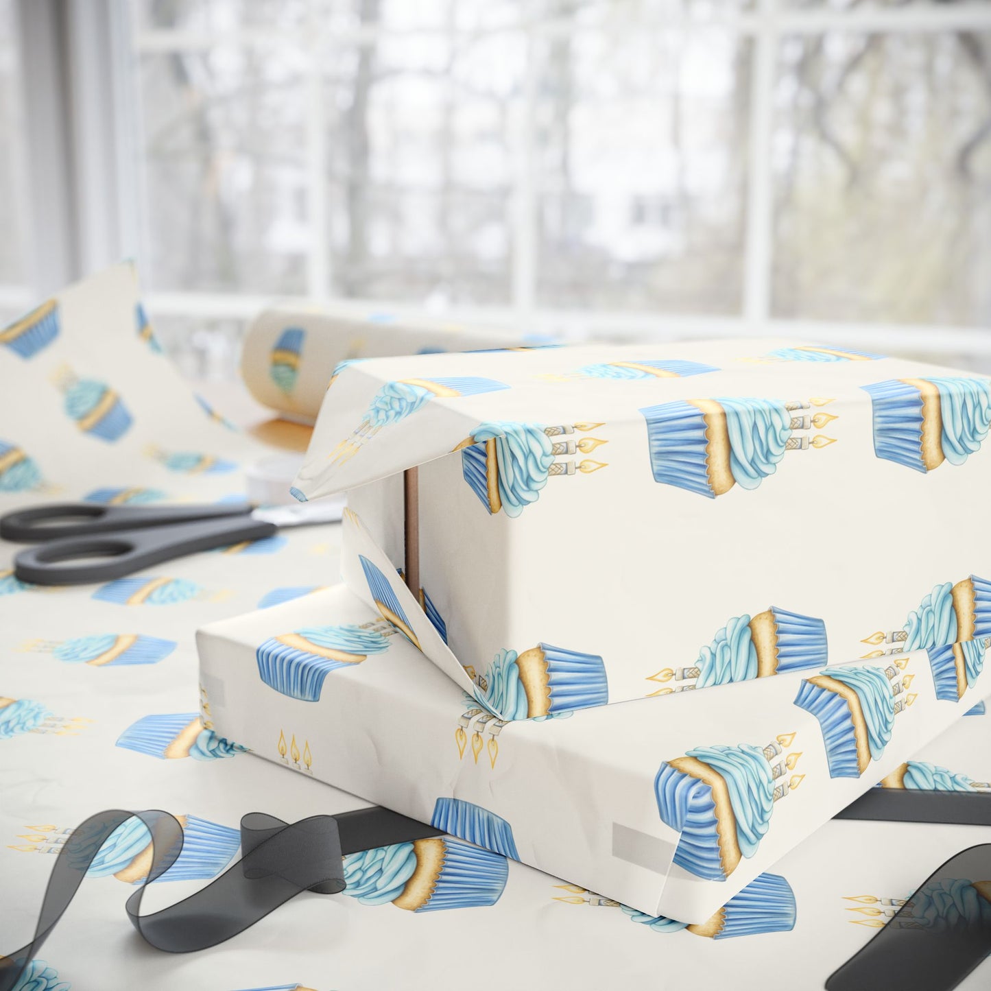 Festive Wrapping Papers with Cupcake Design