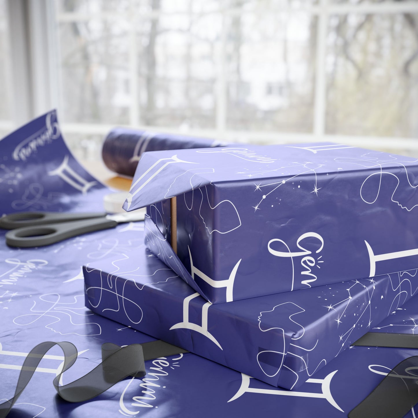 Double Trouble & Twinkle – Gemini Zodiac Wrapping Paper