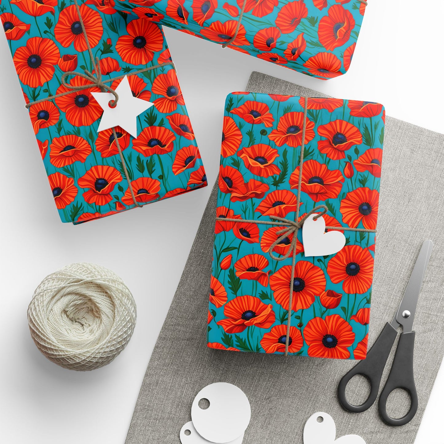 Red Poppies Wrapping Papers