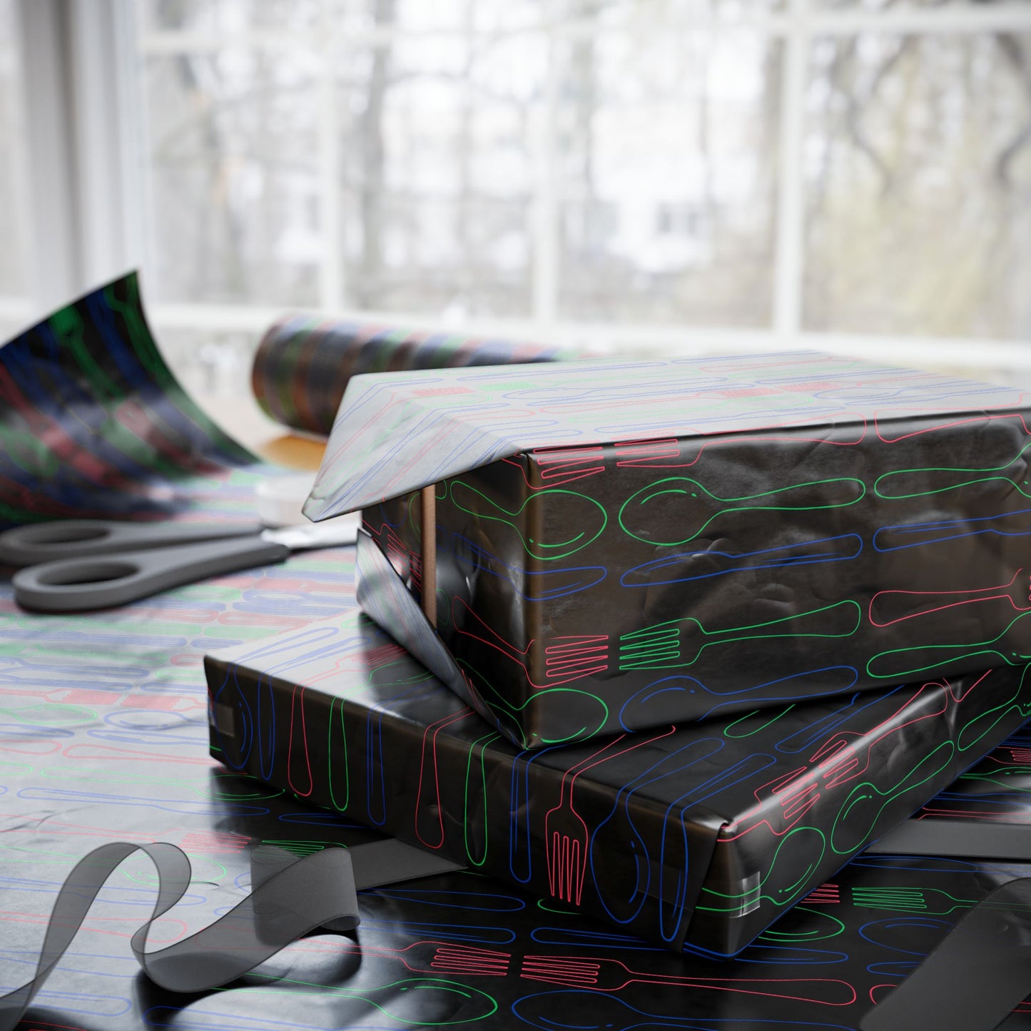 Utensils Modern Gift Wrap Design