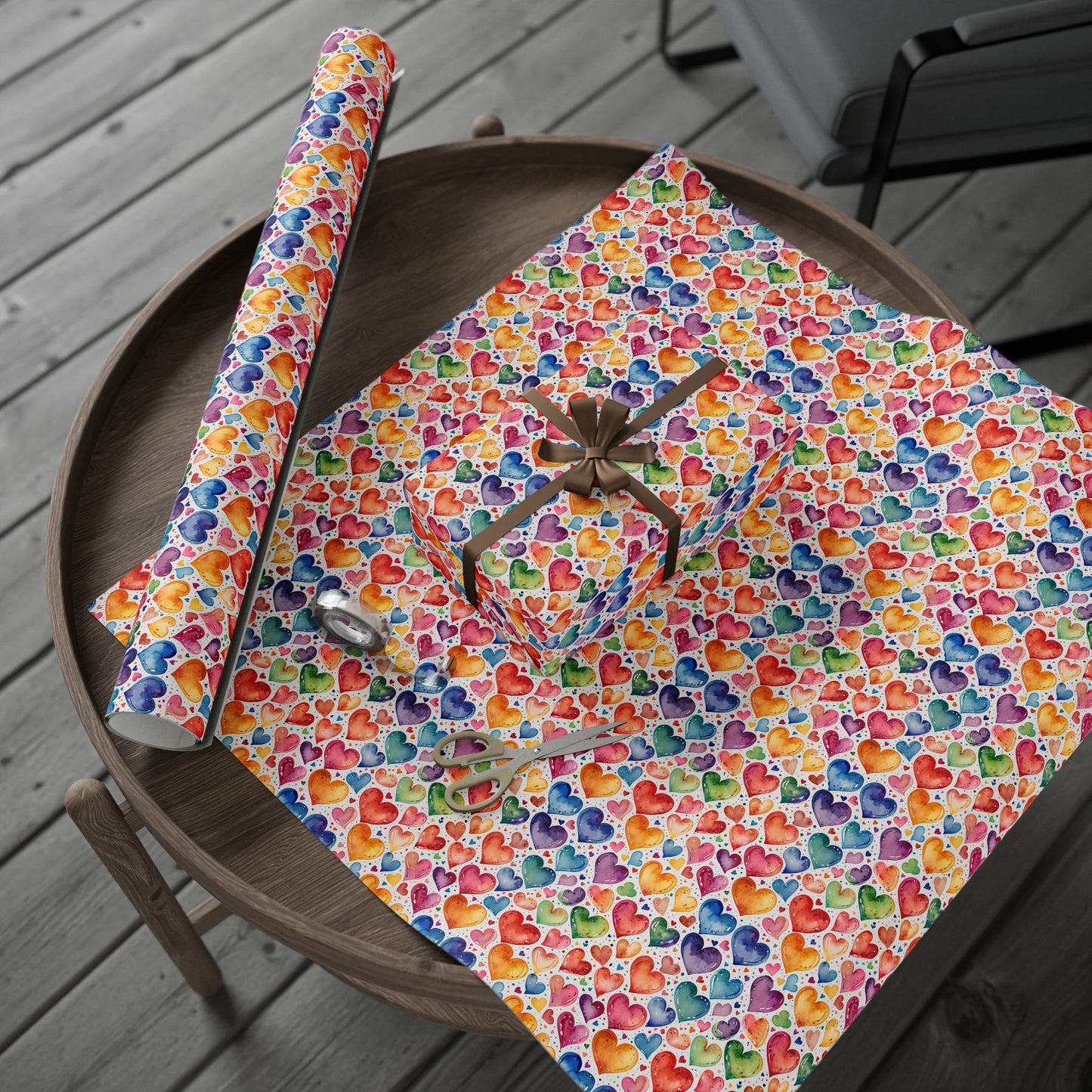 Vibrant Multicolor Heart Wrapping Paper
