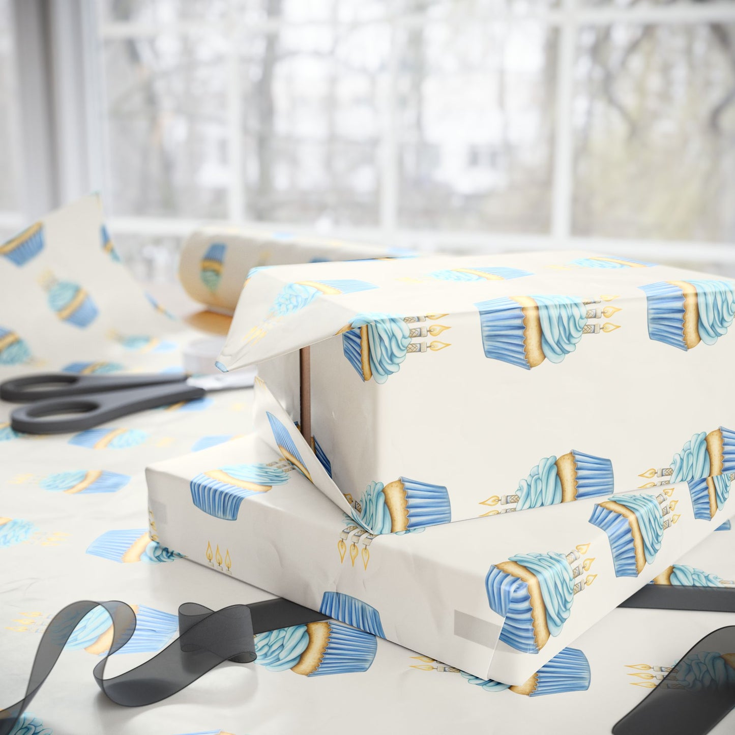 Festive Wrapping Papers with Cupcake Design