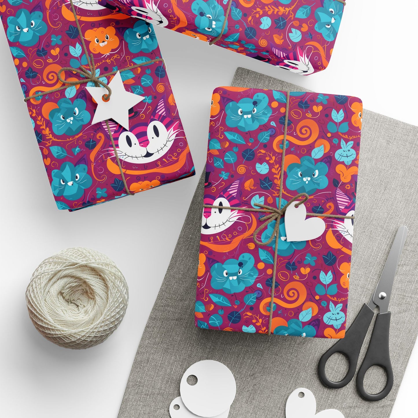 Colorful Abstract Cheshire Cat Gift Wrap