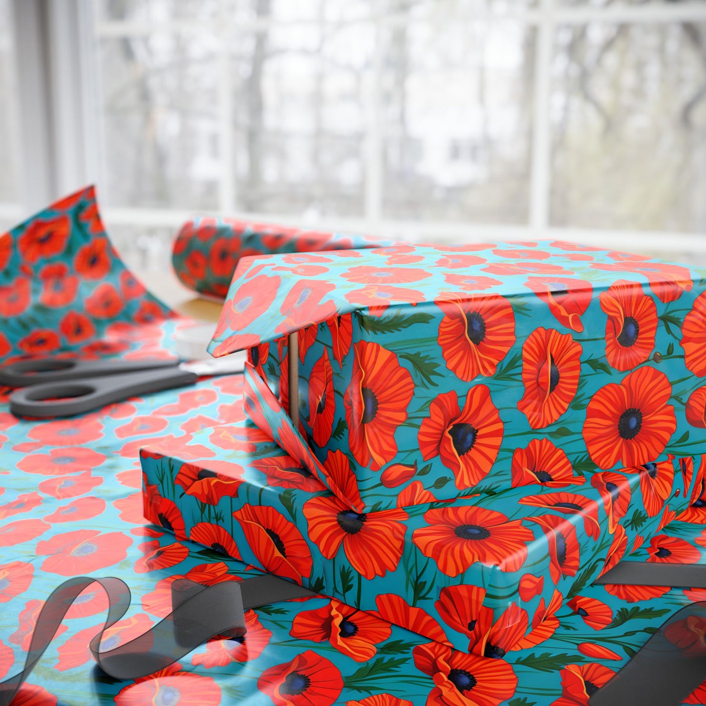 Red Poppies Wrapping Papers