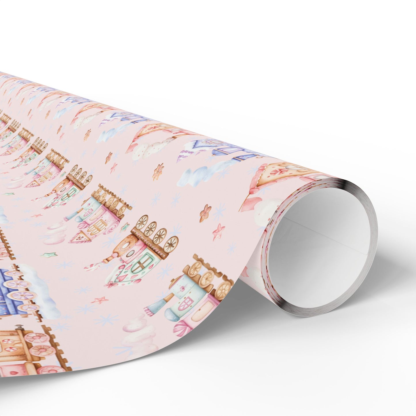 Candy Caboose Express – Gingerbread Train Wrapping Paper
