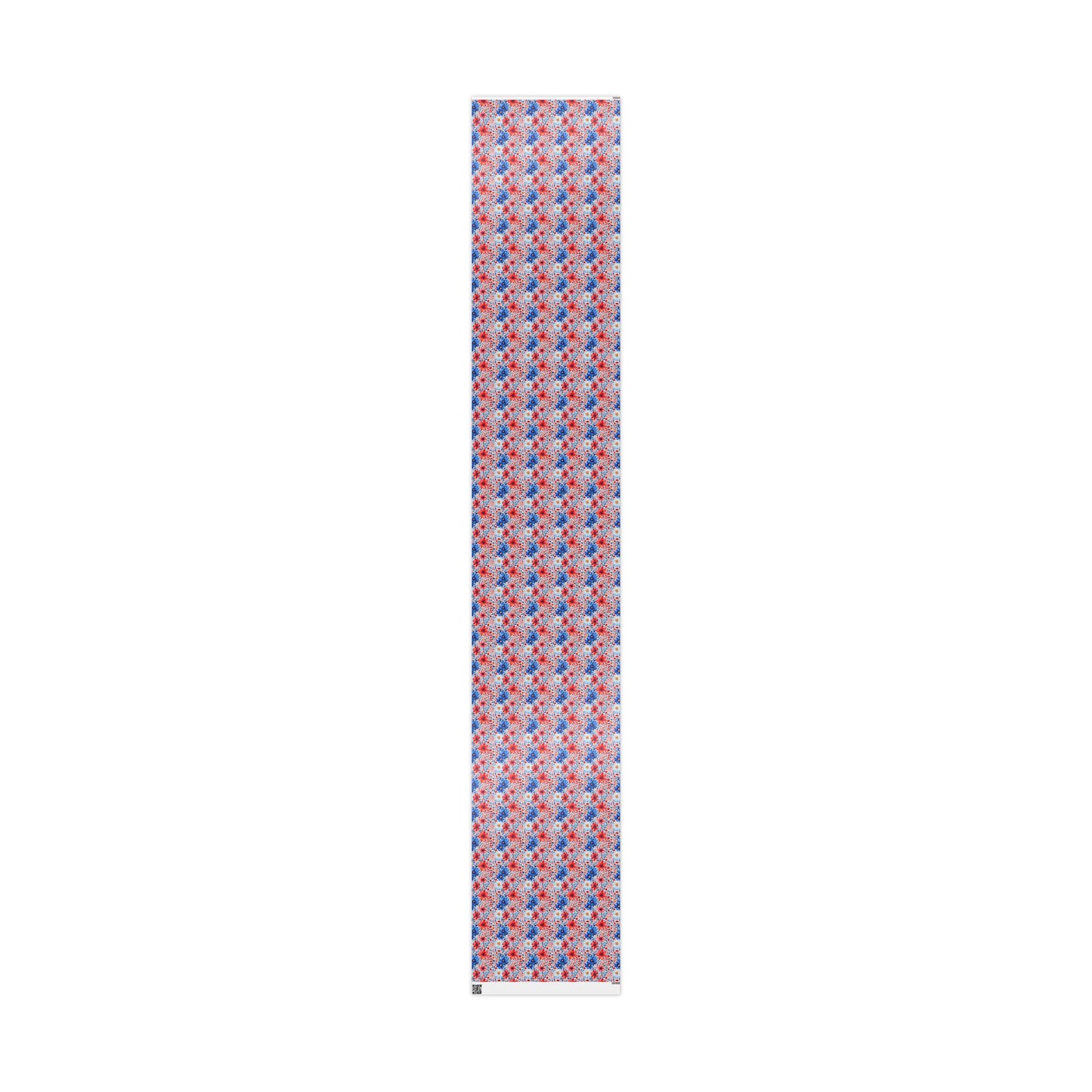 Red, White and Blue Floral Wrapping Paper