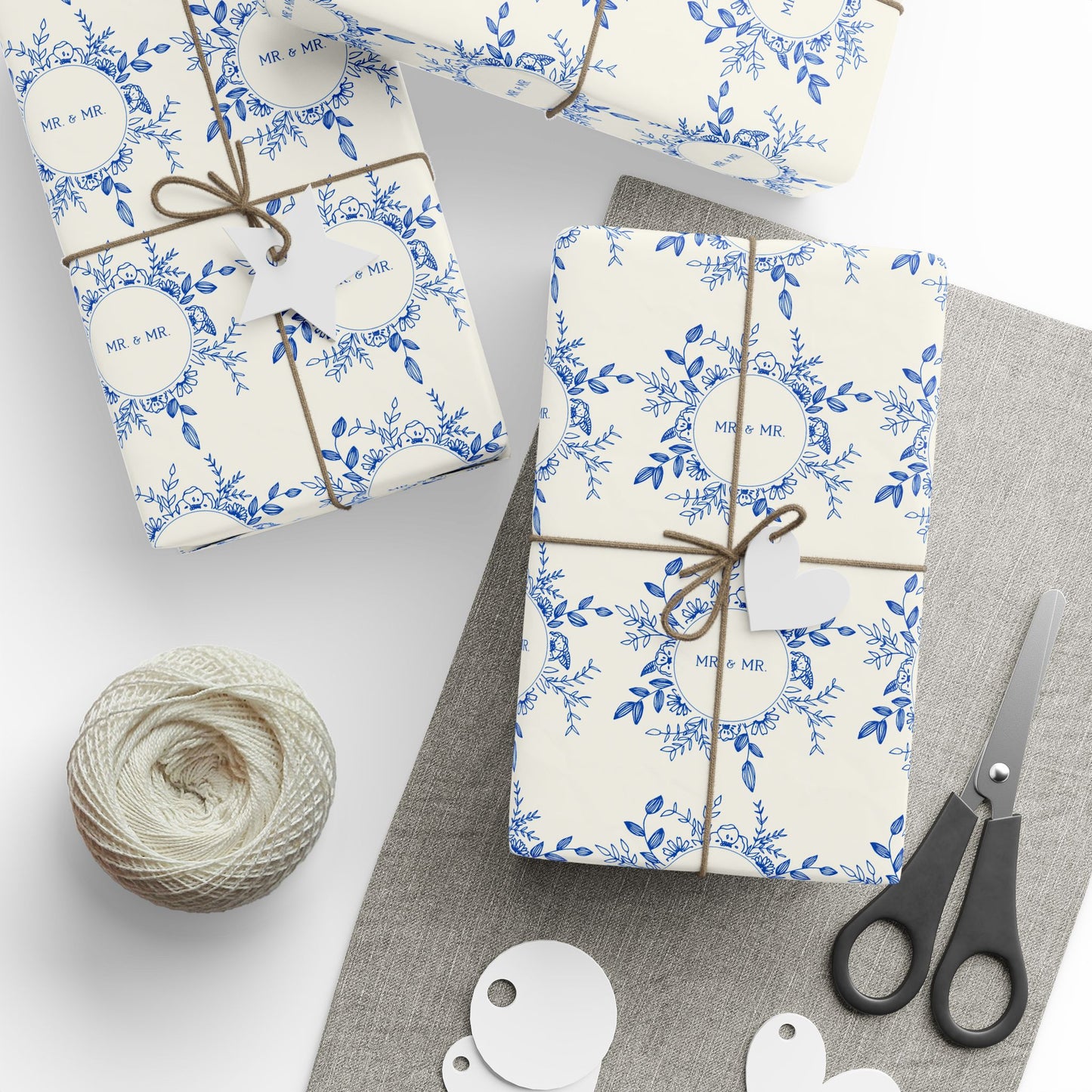 Mr. & Mr. Blue Gift Wrapping Paper