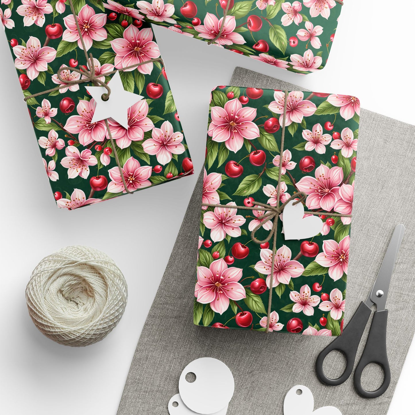 Wrapping Paper: Pink Cherry Floral Design
