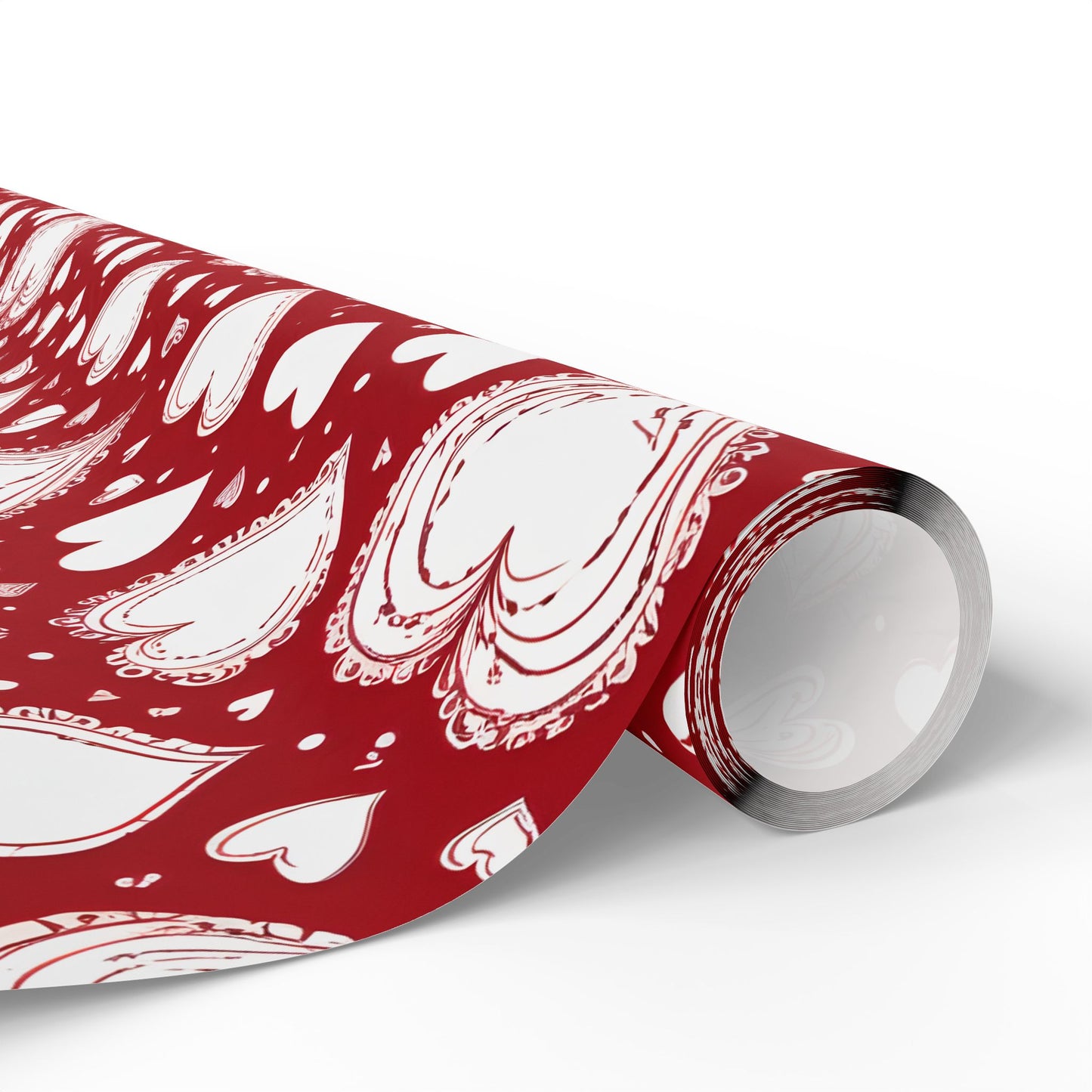 Romantic White and Red Heart Wrapping Papers
