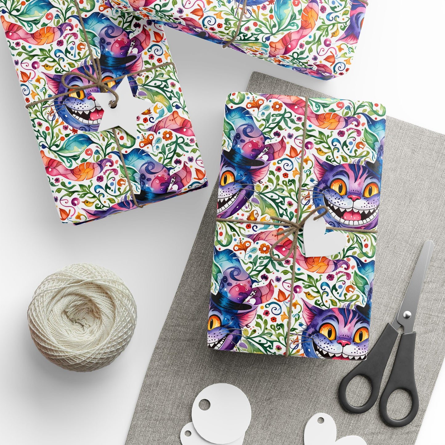 Colorful Cheshire Cat Wrapping Paper