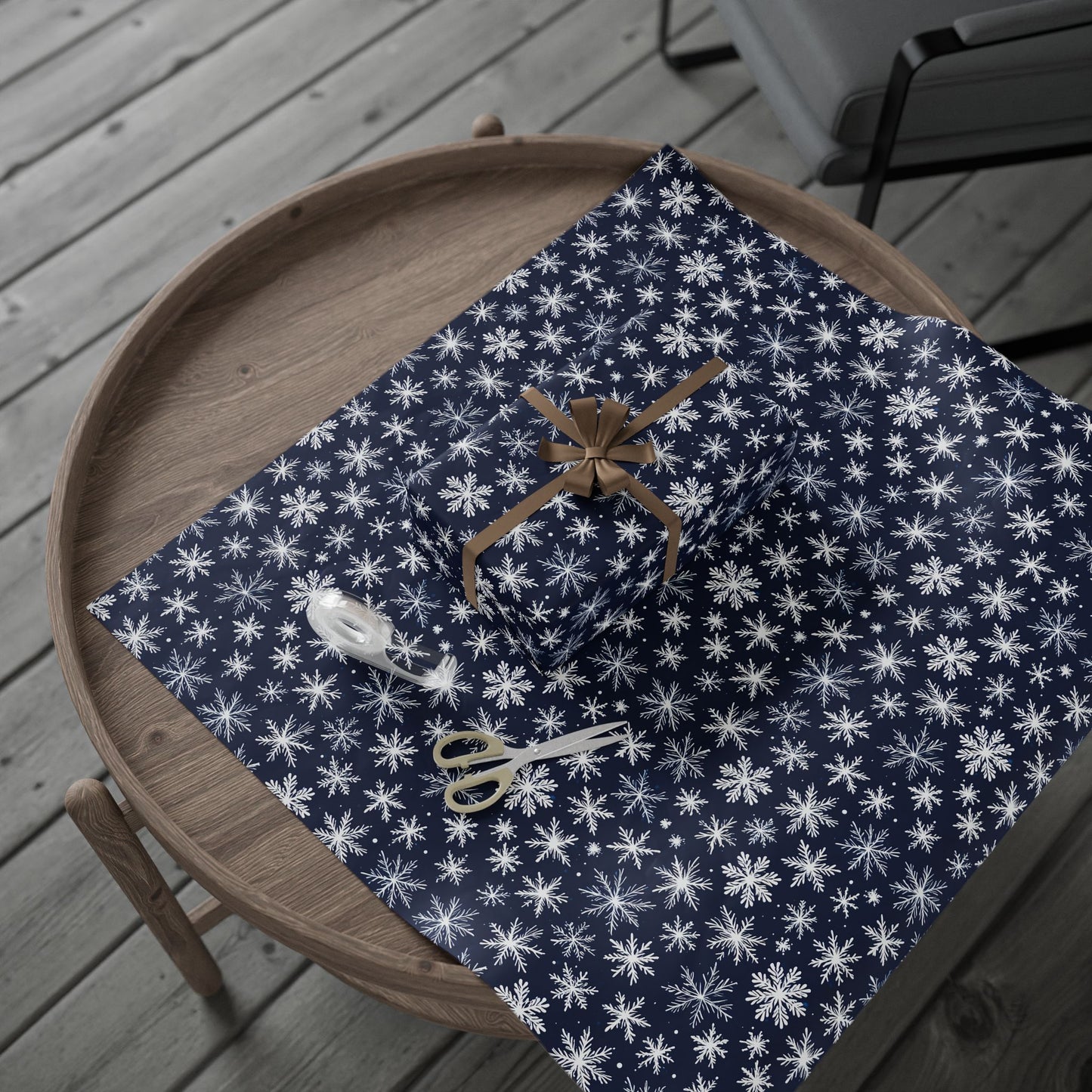 Let It Glow – Midnight Snowflake Wrapping Paper