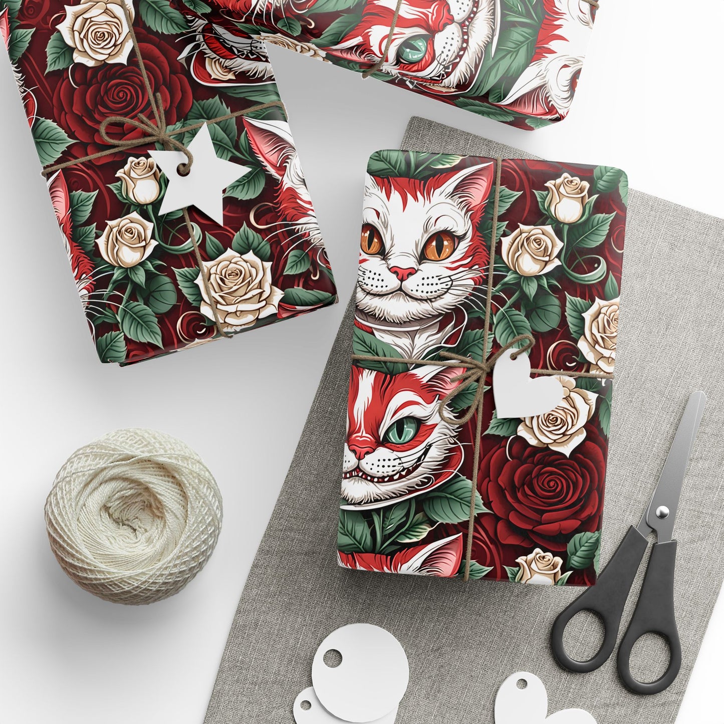 Cheshire Cat Wrapping Papers in red