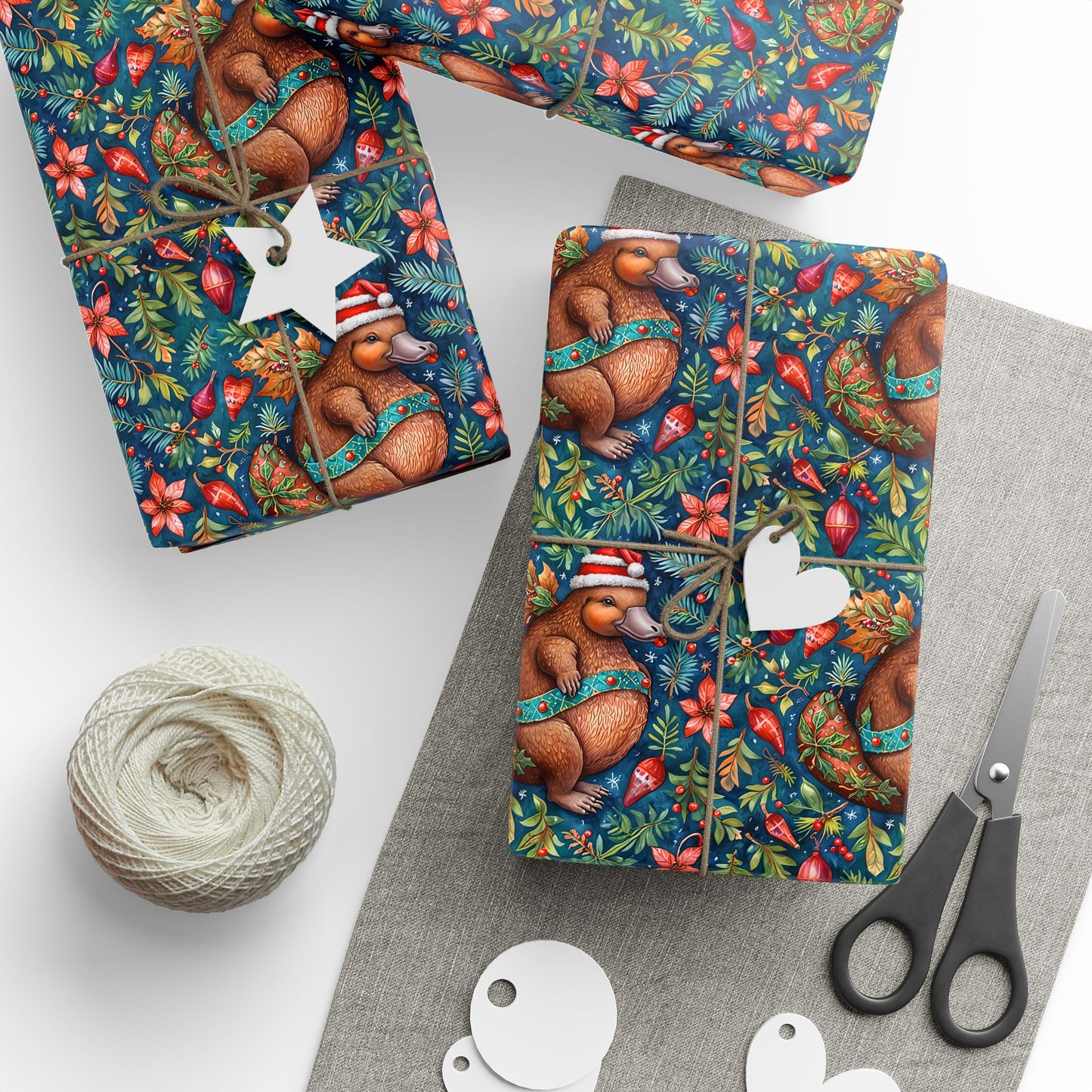 Merry & Quirky – Festive Platypus Wrapping Paper