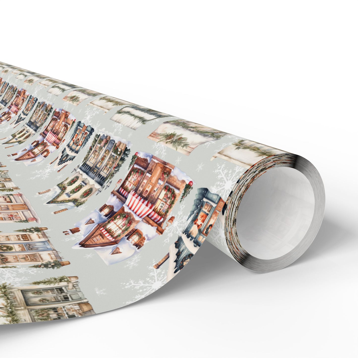 Holiday High Street – Quaint Christmas Village Shop Wrapping Paper