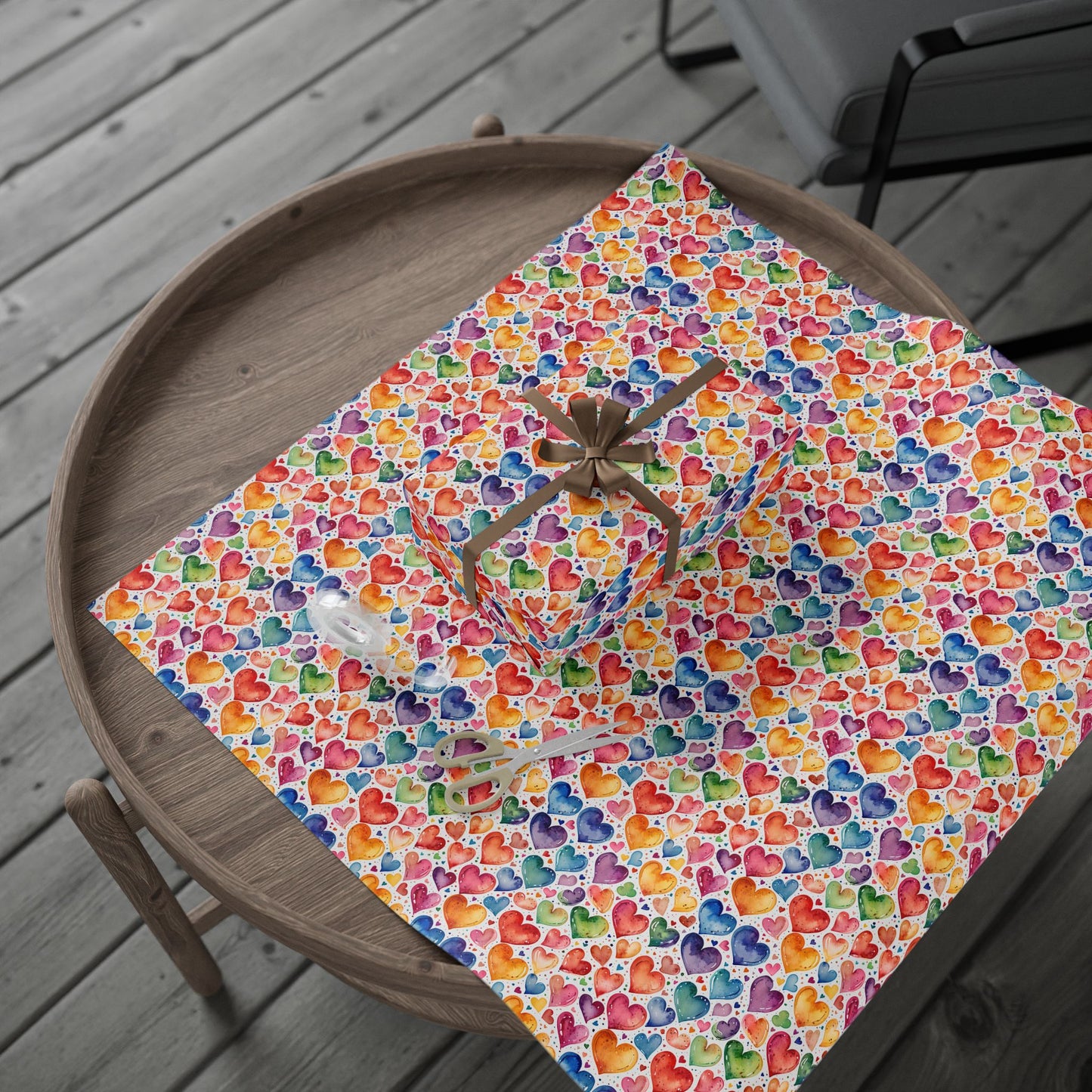 Vibrant Multicolor Heart Wrapping Paper