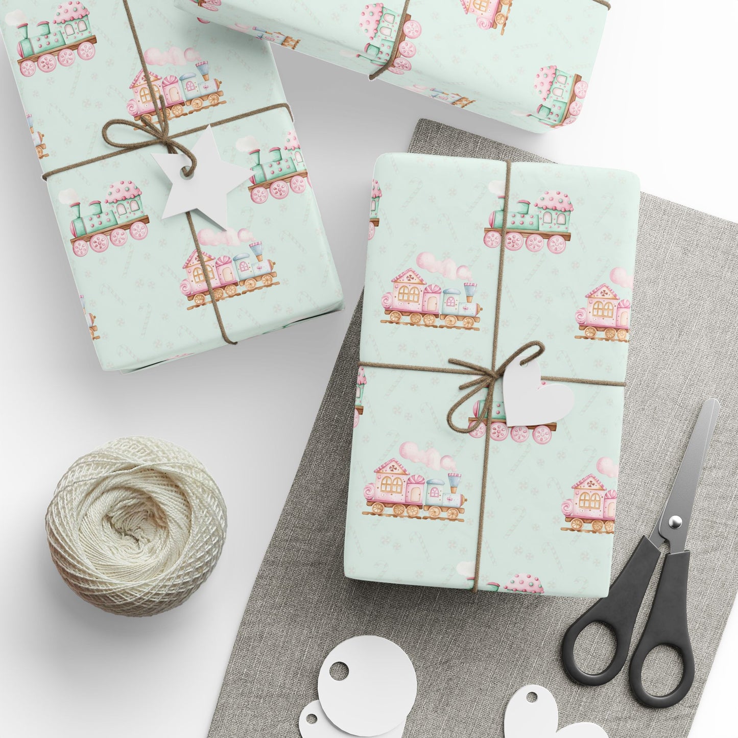 The Sweet Express – Gingerbread Christmas Train Wrapping Paper