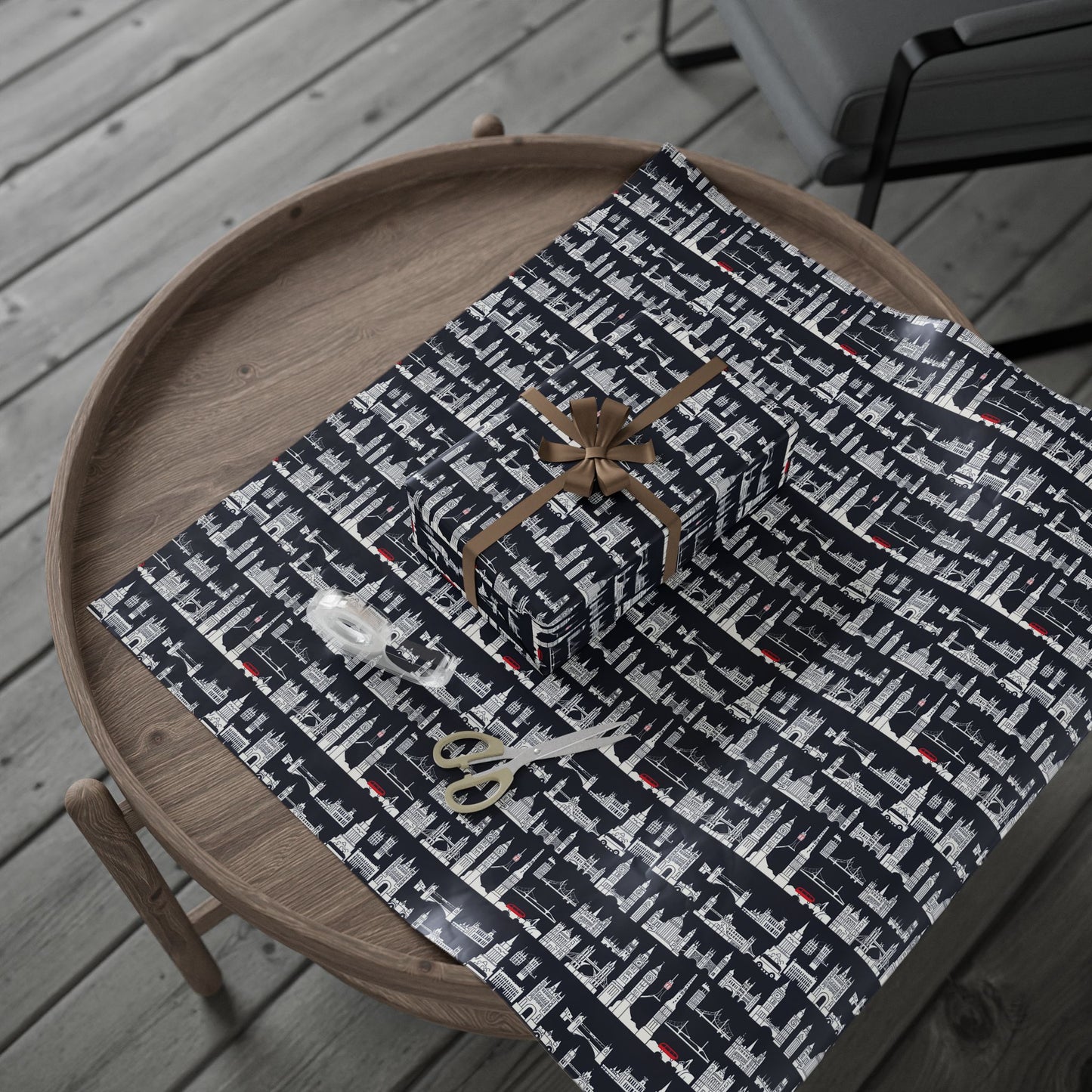 Cityscape Wrapping Paper – Elegant Gift Wrap for Holidays