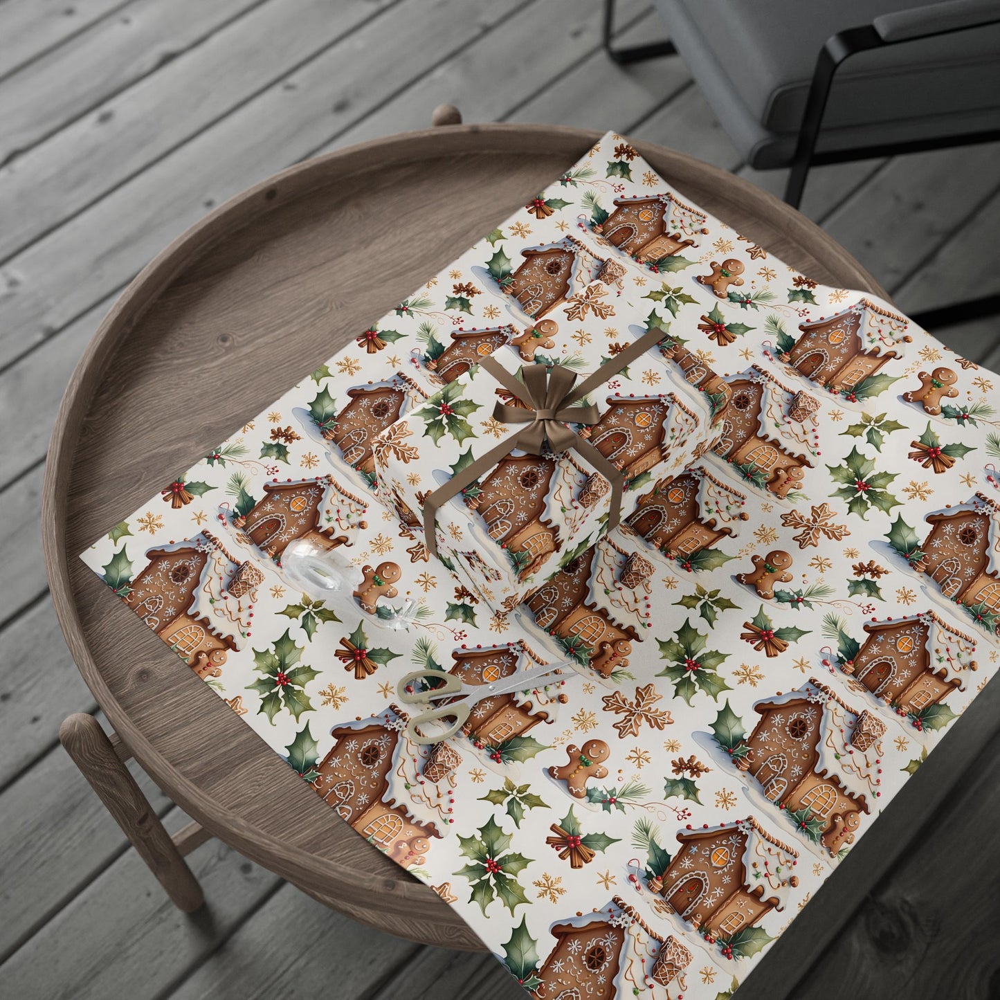 Gingerbread Glam – Sweet Homes & Holly Holiday Wrapping Paper