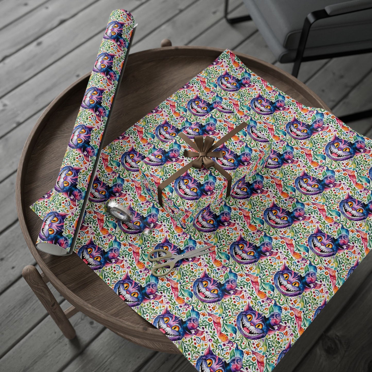 Colorful Cheshire Cat Wrapping Paper