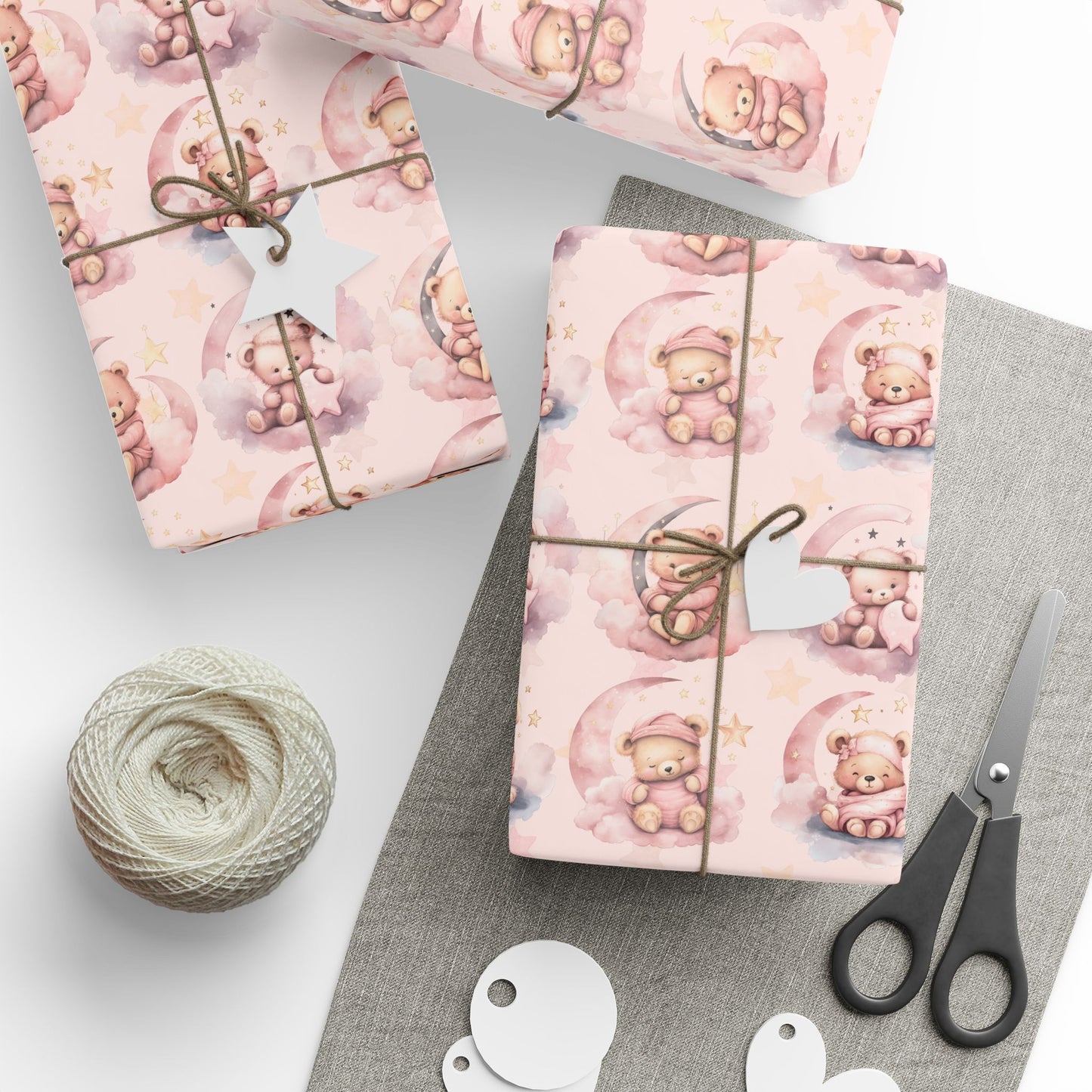 Sleepy Pink Bears Wrapping Papers