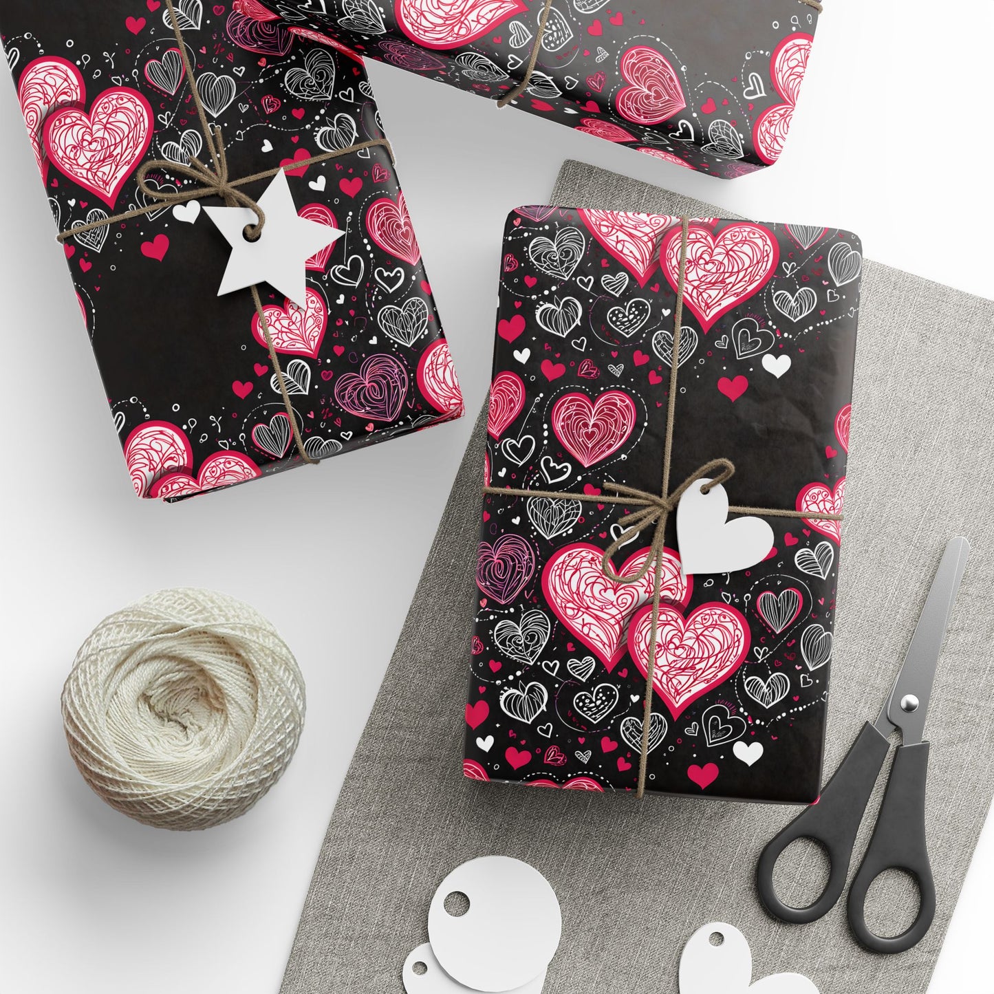 Romantic Hearts Wrapping Paper