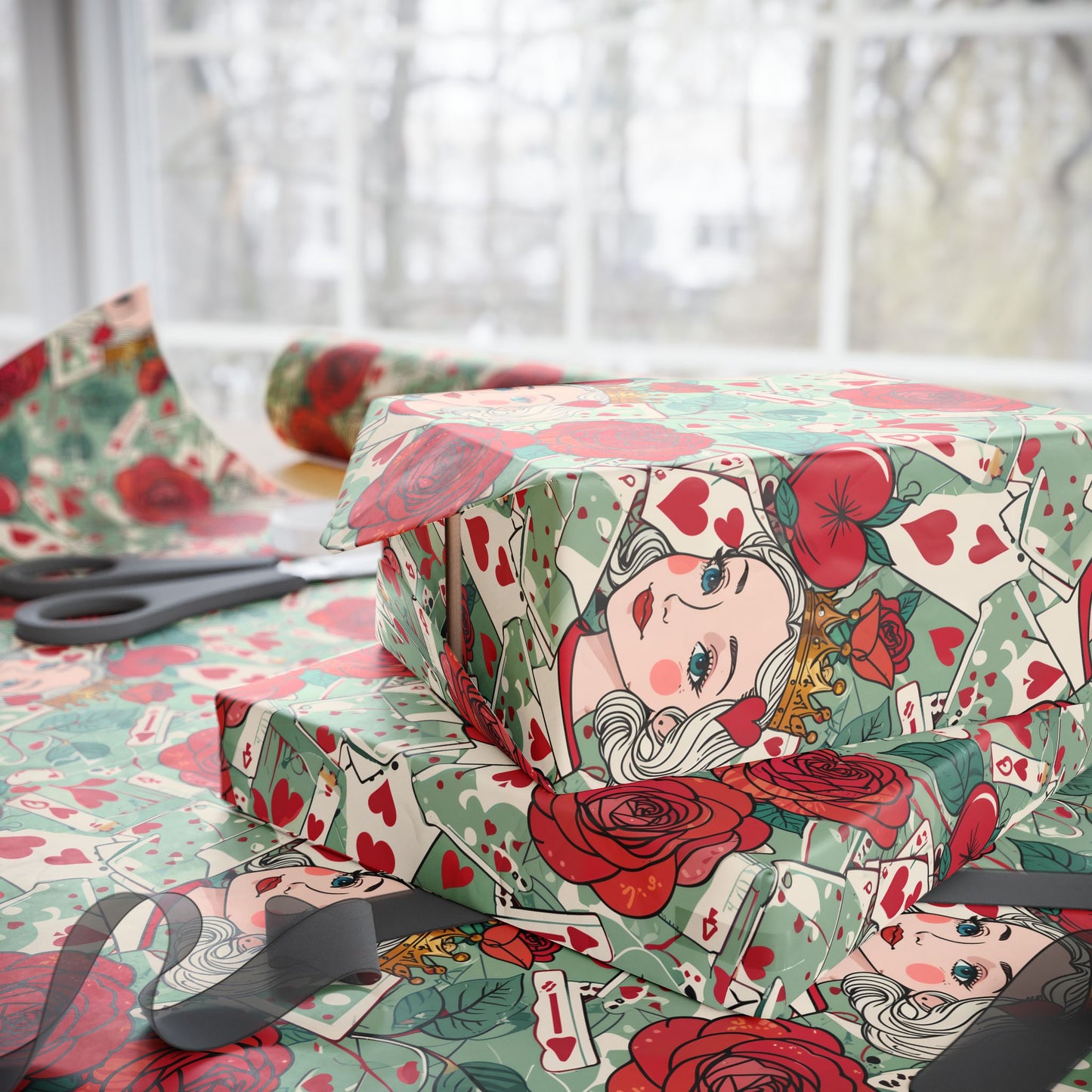 Red Roses Queen of Hearts Design