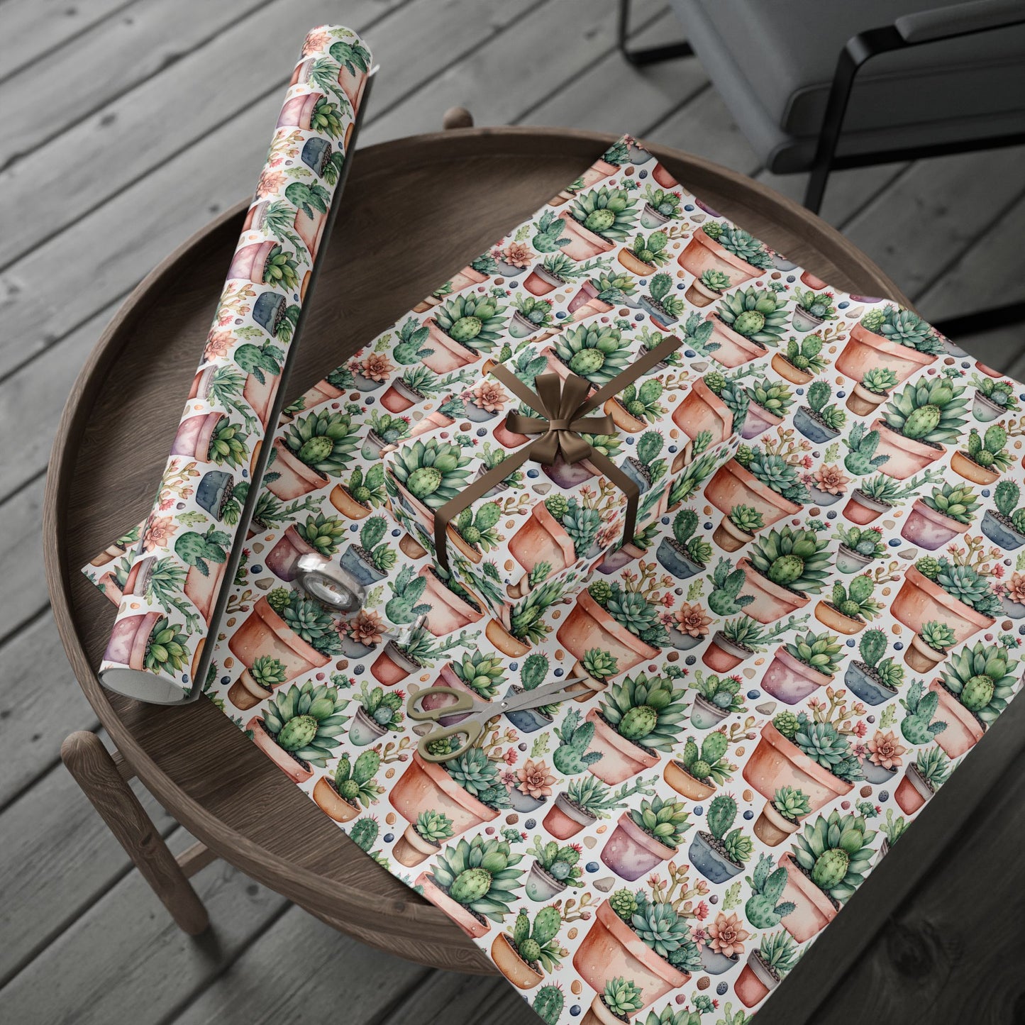 Gift Wrapping Papers with Adorable Succulents