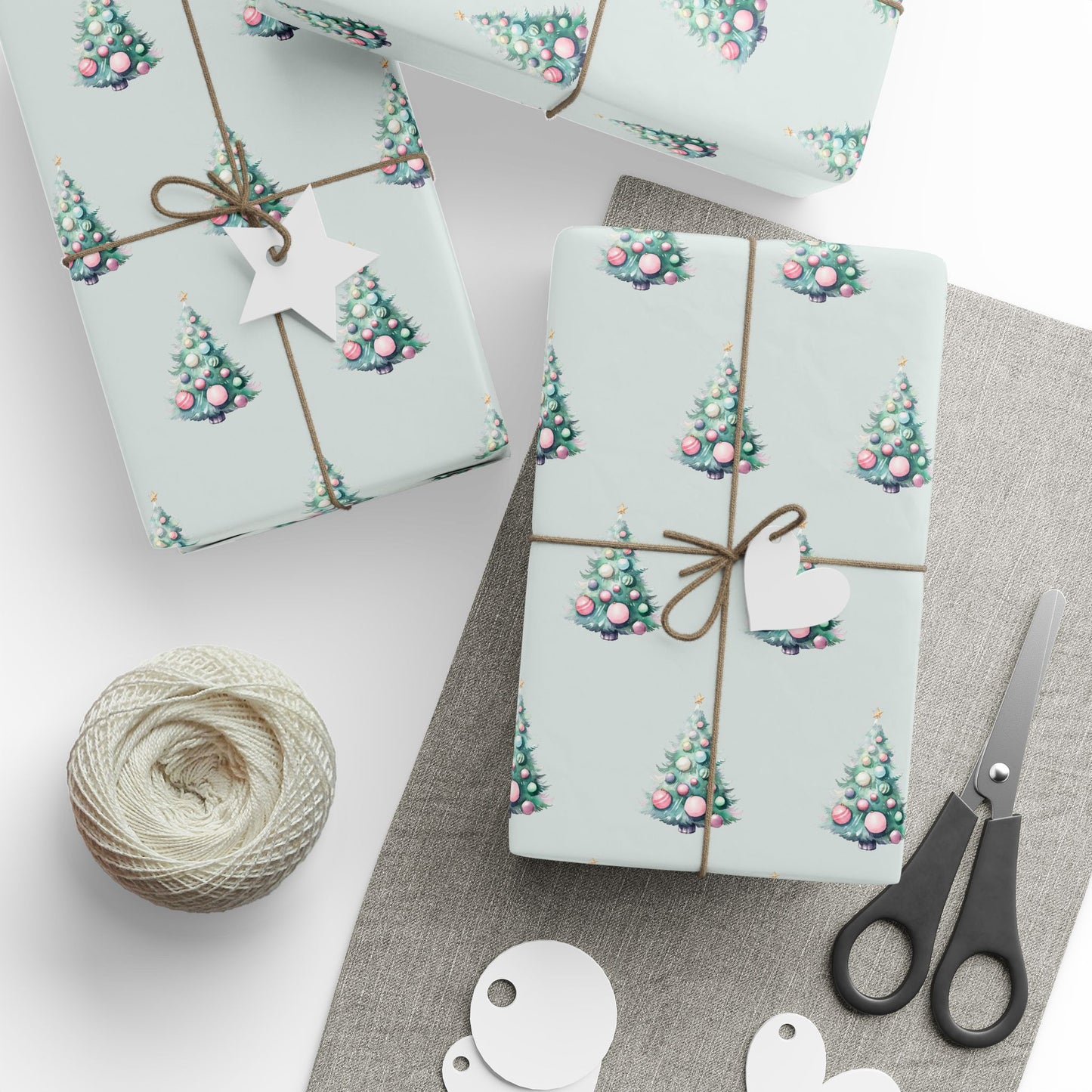 Pastel Pines – Dreamy Retro Christmas Tree Wrapping Paper