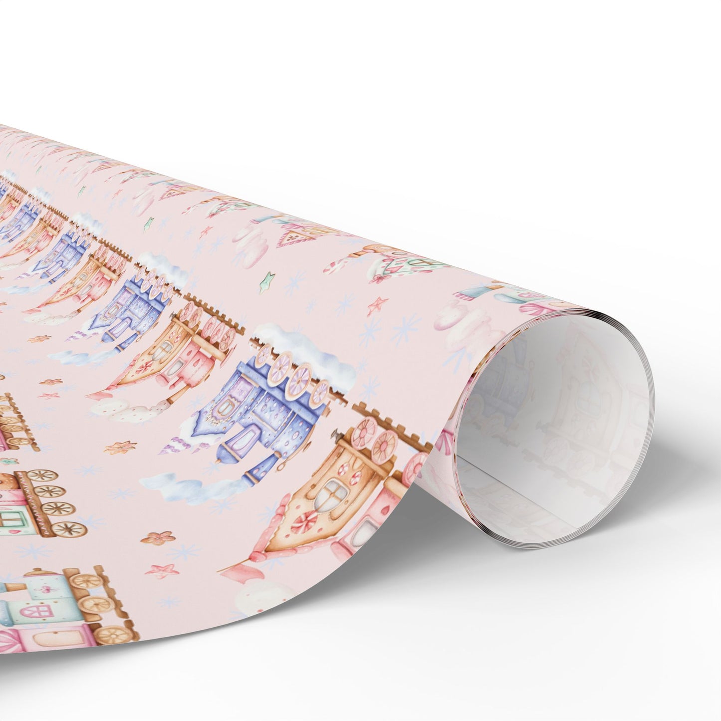 Candy Caboose Express – Gingerbread Train Wrapping Paper