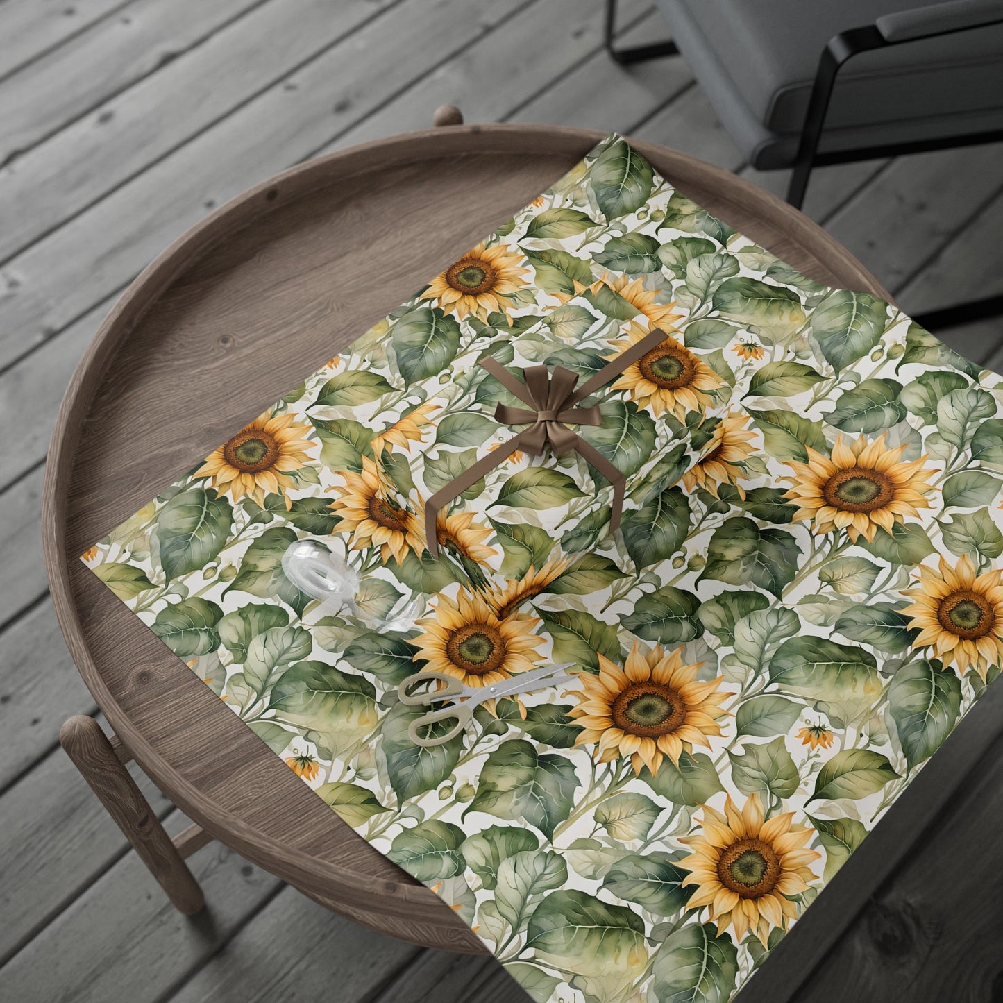 Cheerful Sunflower Patterned Gift Wrap