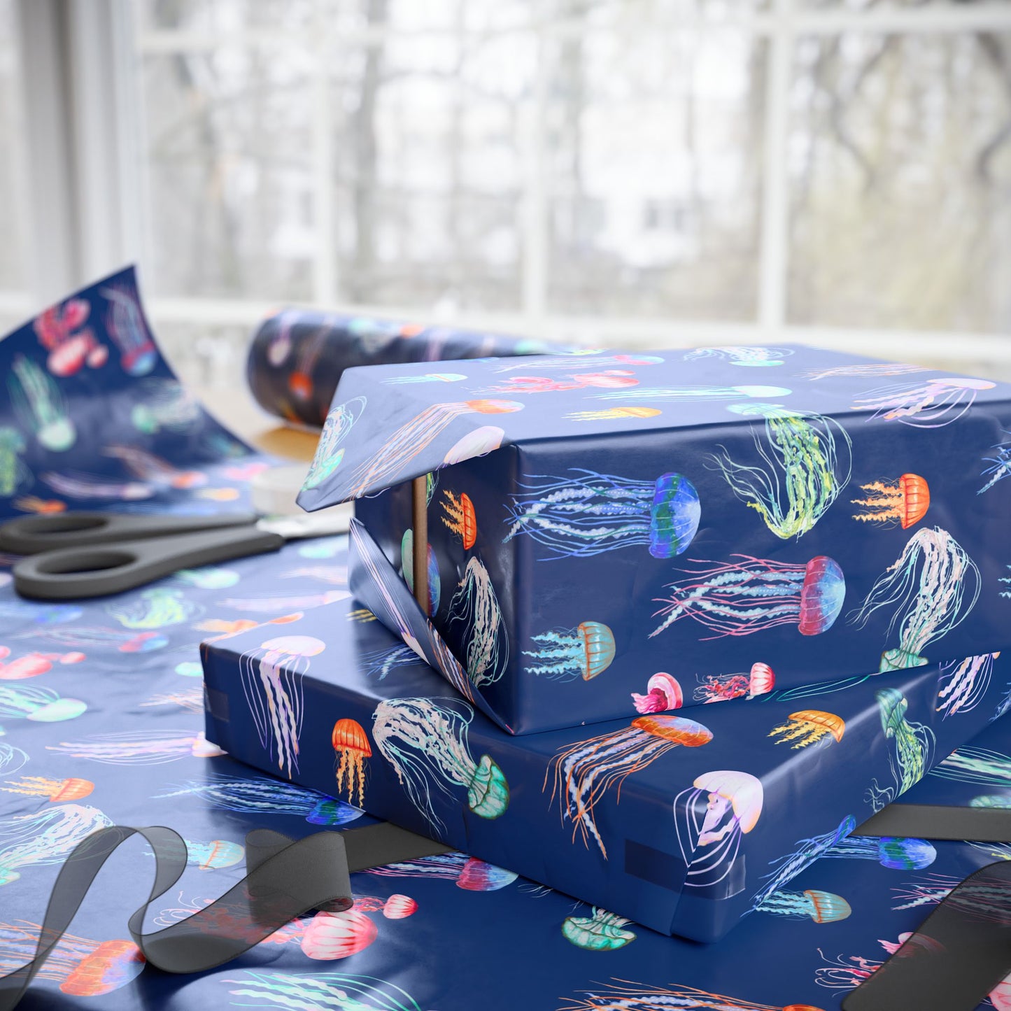 Vibrant Jellyfish Wrapping Paper