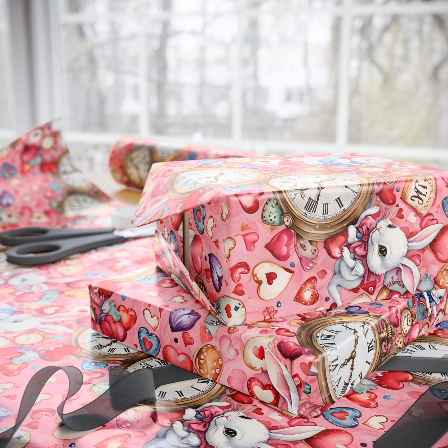 Enchanting Gift Wrap inspired by Alice in Wonderland - Pink Hues