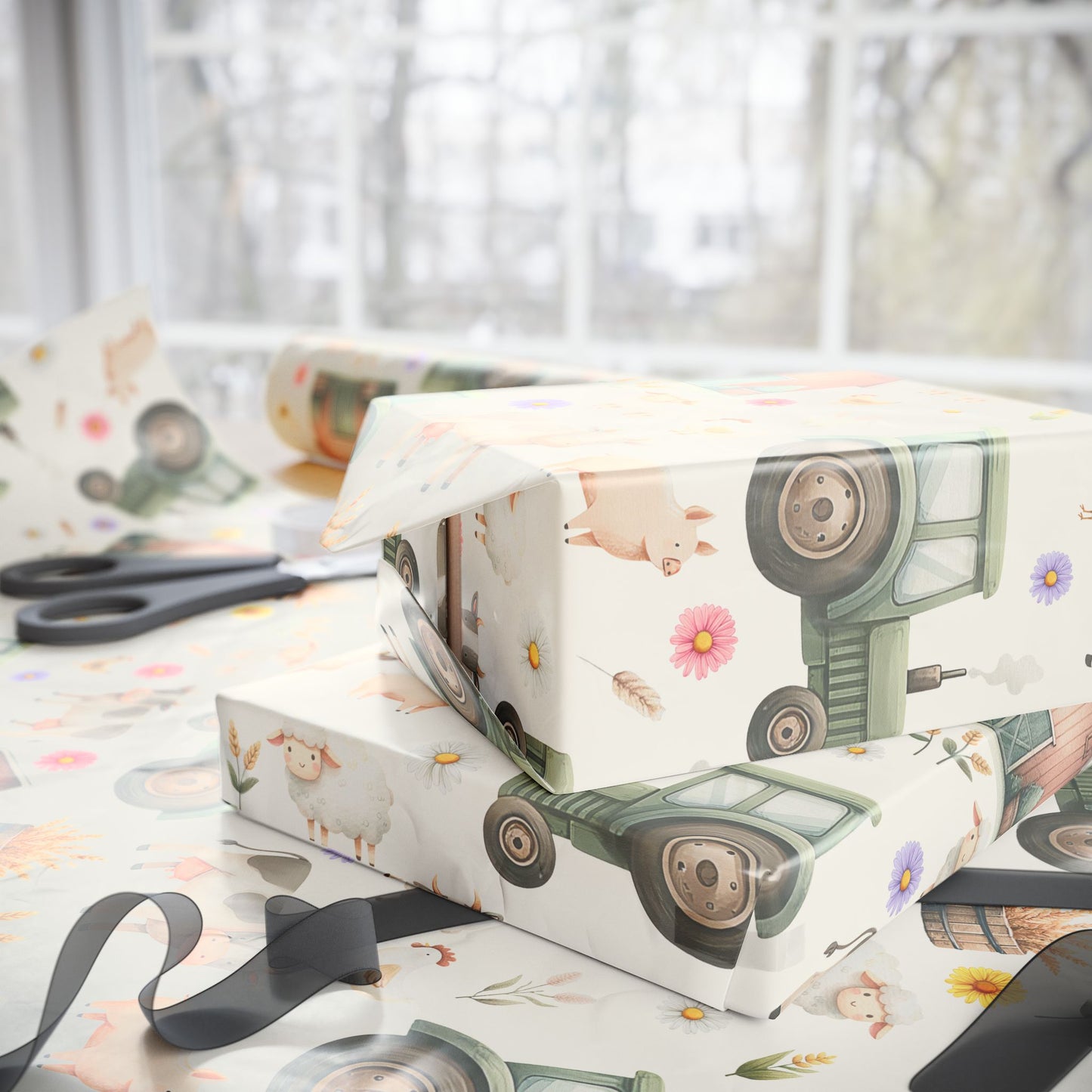 Cute Barnyard Gift Wrap