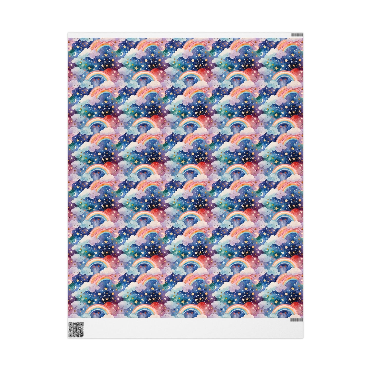 Celestial Rainbows – Whimsical Night Sky Wrapping Paper