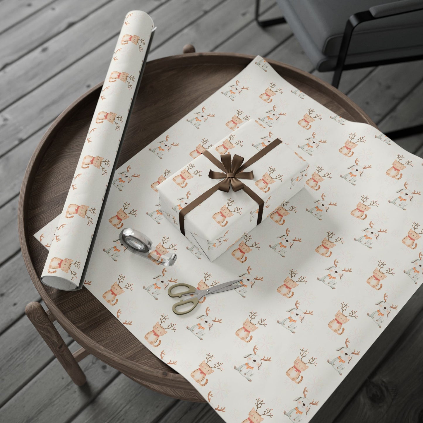 Merry Whiskers & Woofmas – Pastel Pets Holiday Wrapping Paper