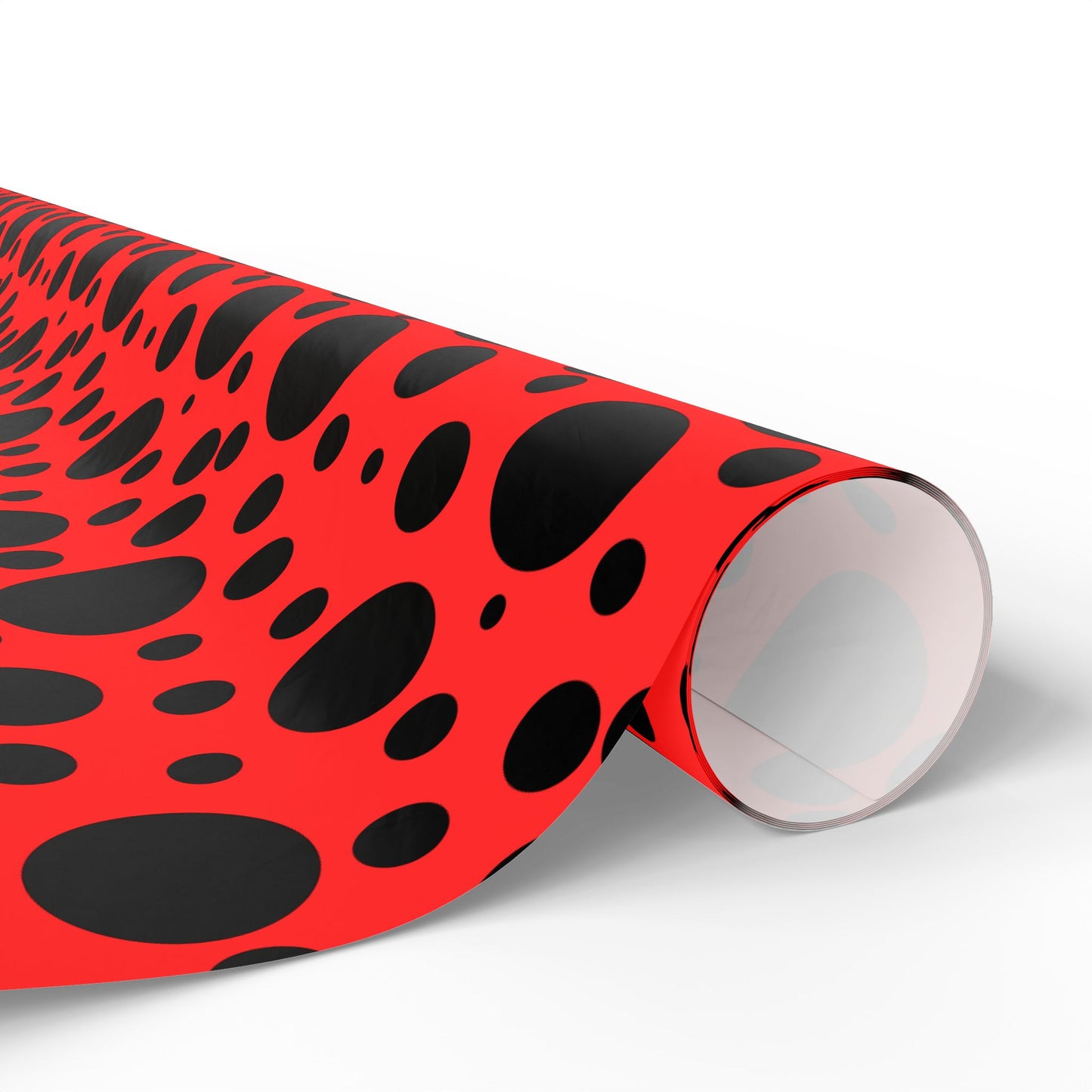 Dot Drama – Retro Red & Black Polka Dot Wrapping Paper