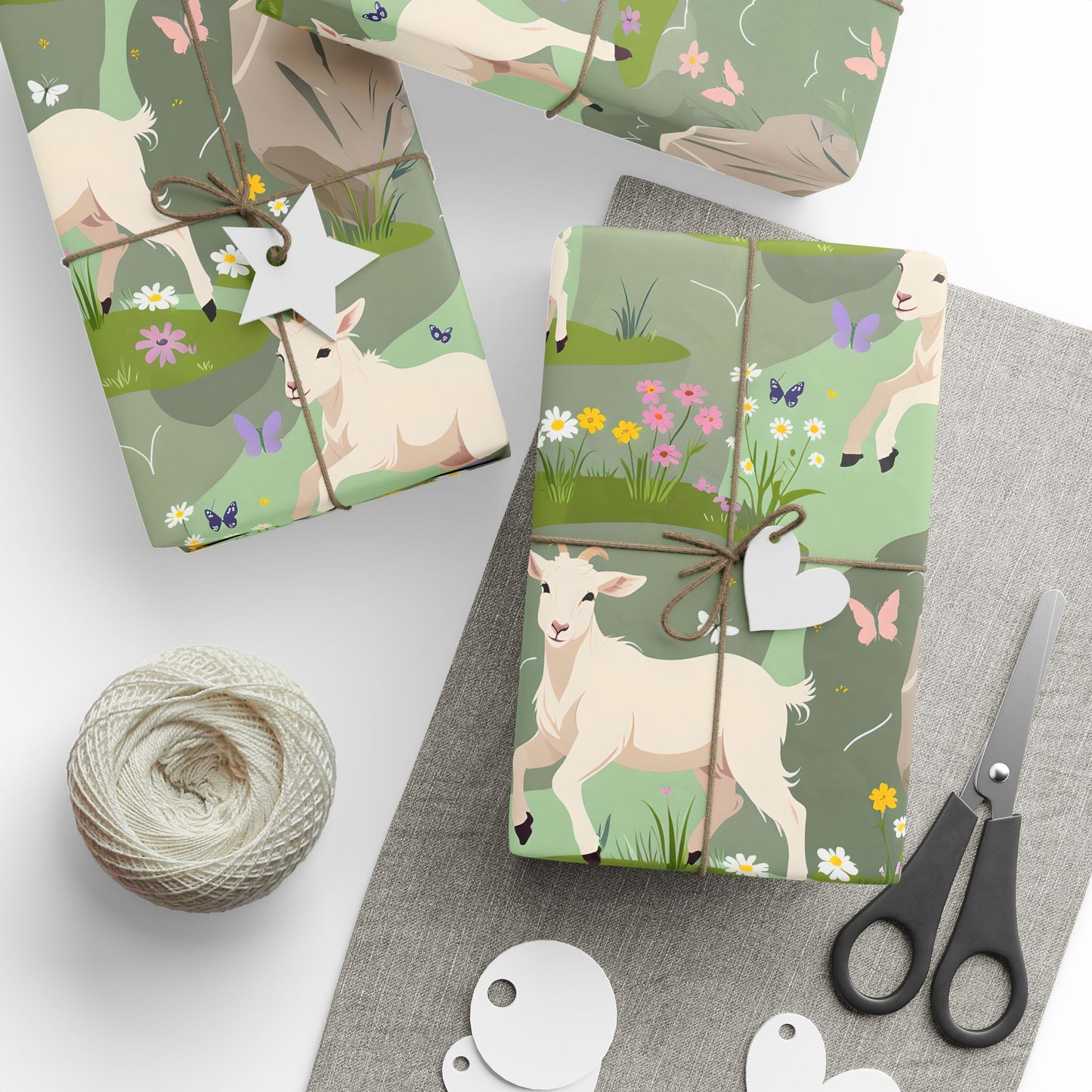 Pastel Green Goat Farmhouse Chic Touch