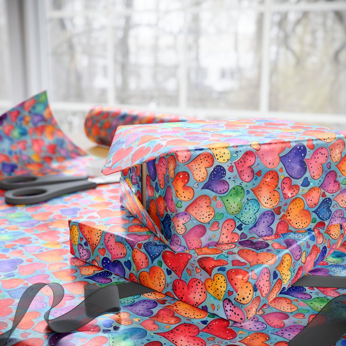 Vibrant Love Wrapping Paper - Colorful Gift Wrap