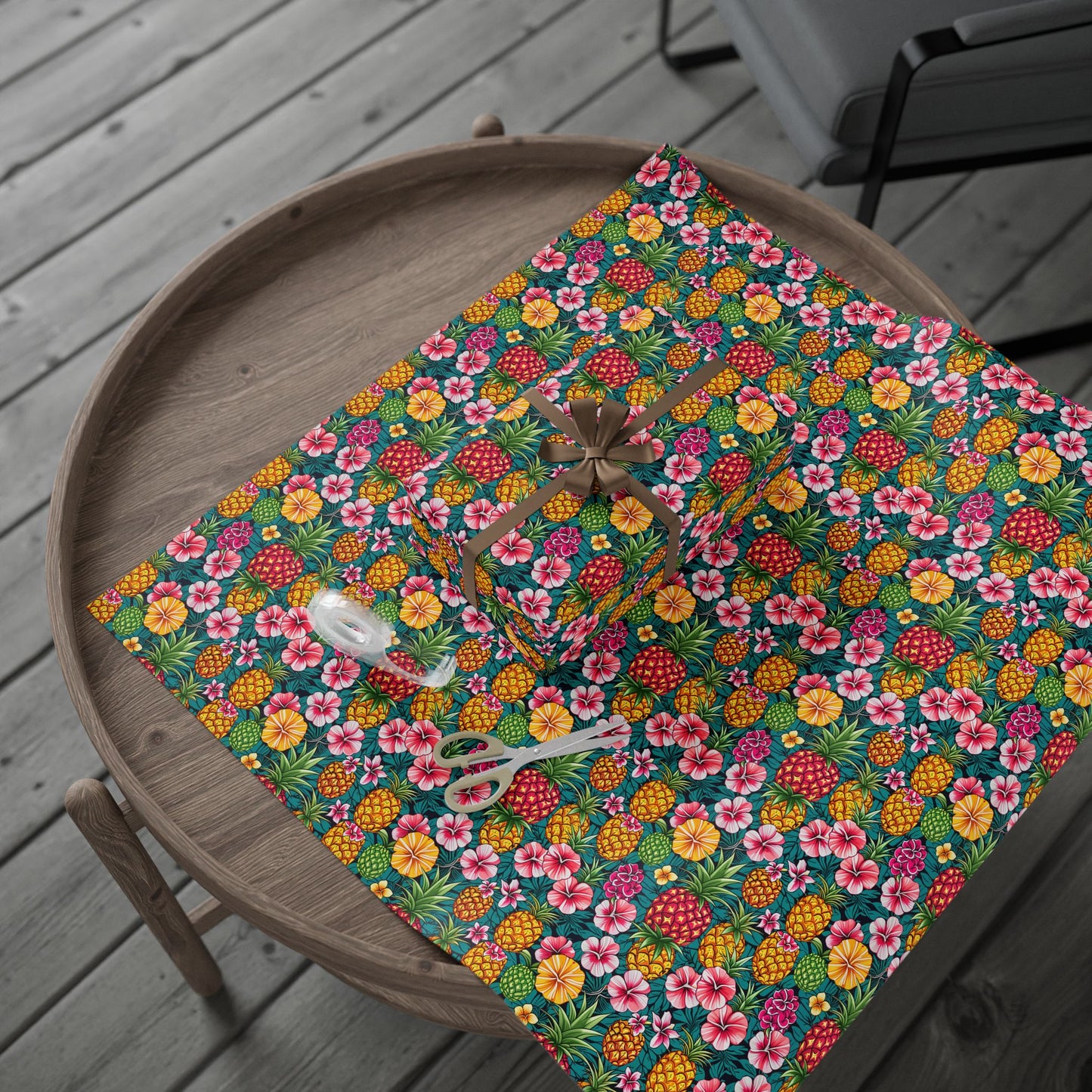 Wrapping Paper - Tropic Treat Pineapple Floral Hawaiian Gift Wrap