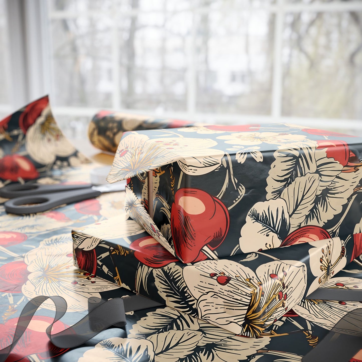 Vintage Cherry and Cherry Blossom Wrapping Papers