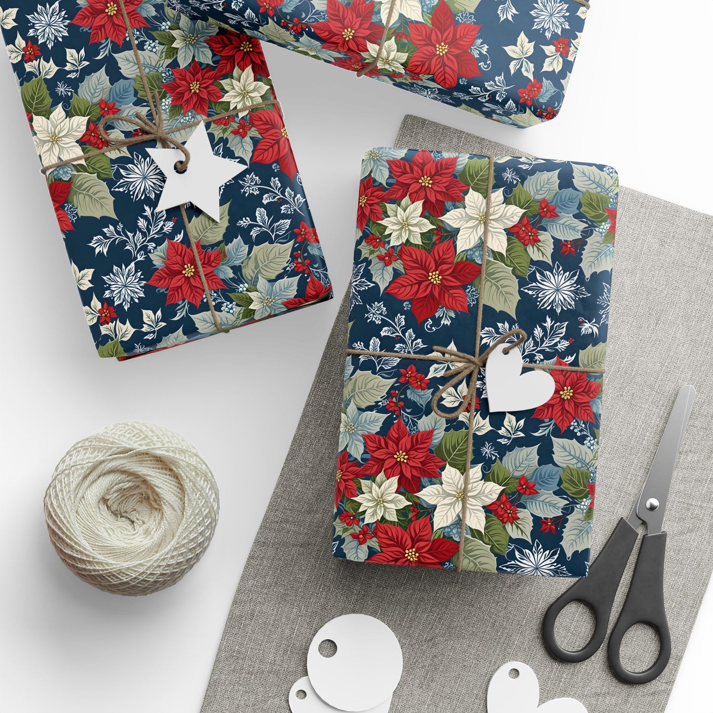 Festive Floral Christmas Wrapping Paper