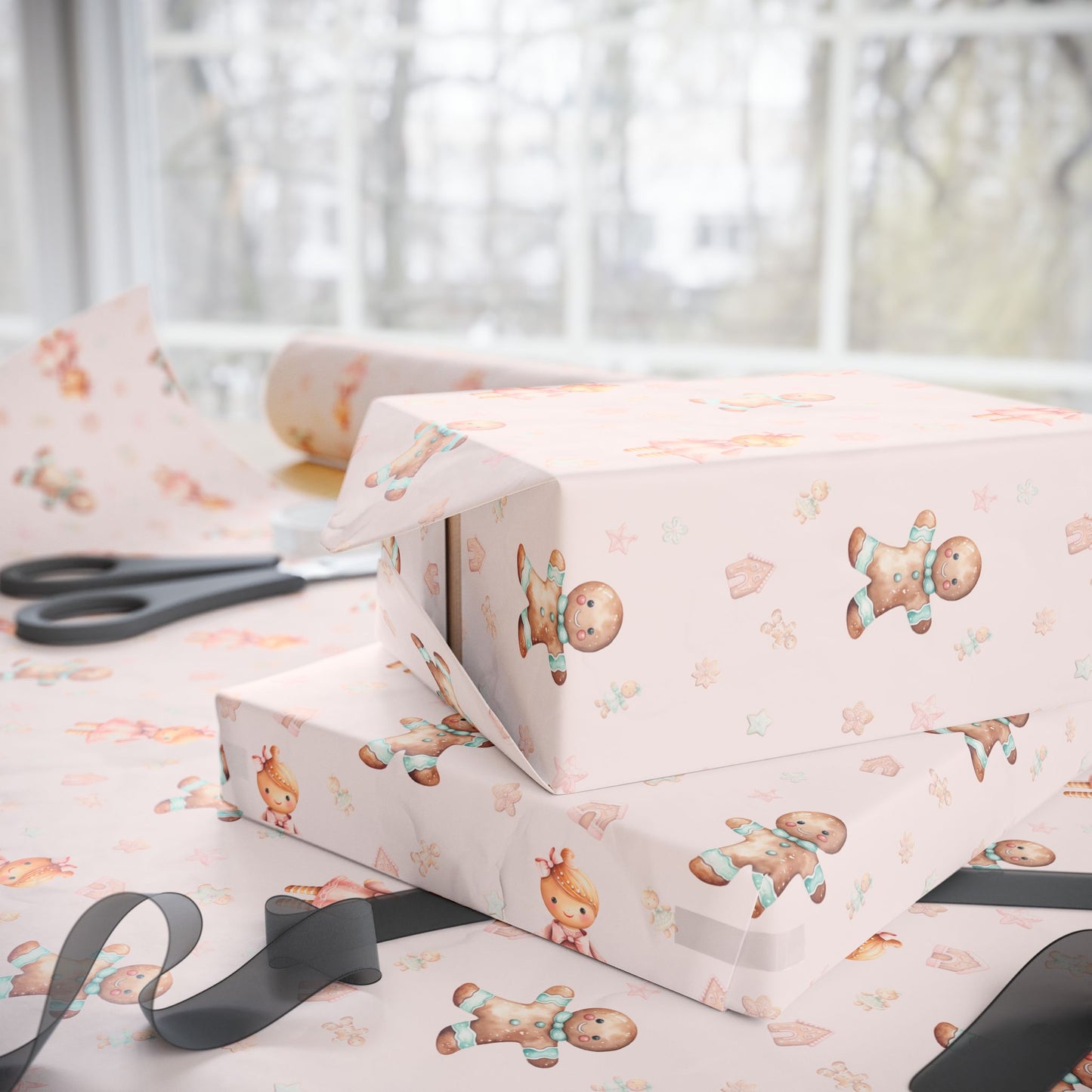 Sugar & Spice Parade – Gingerbread Girl and Boy Wrapping Paper