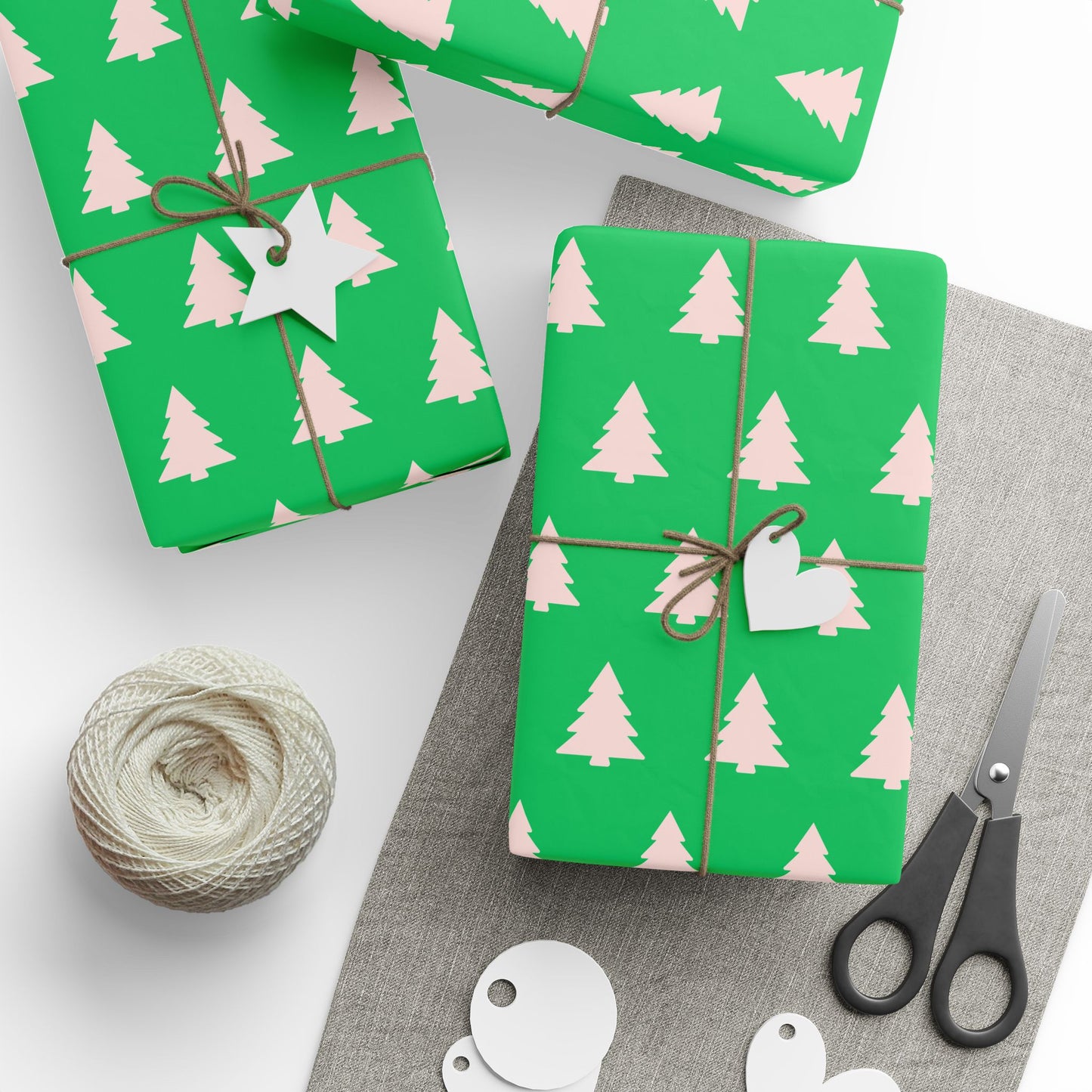 Evergreen Pop – Minimalist Holiday Tree Wrapping Paper