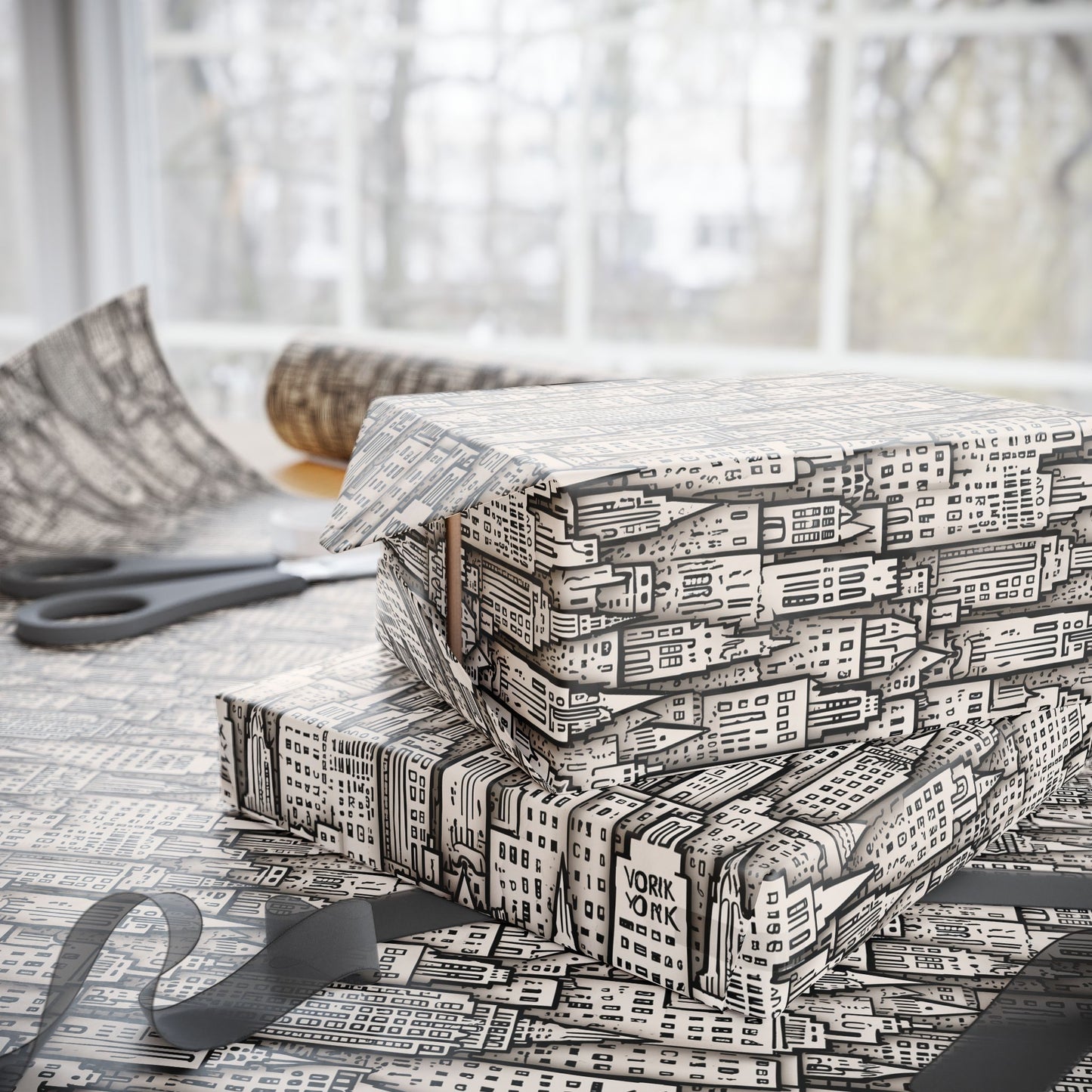 Wrapping Papers - Chic Abstract Cityscape
