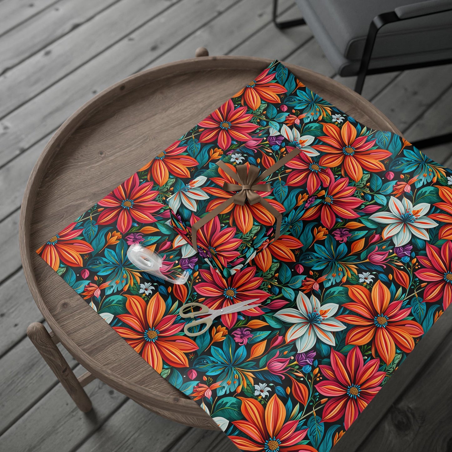 Botanical Bright Floral Design Gift Wrap for Birthdays