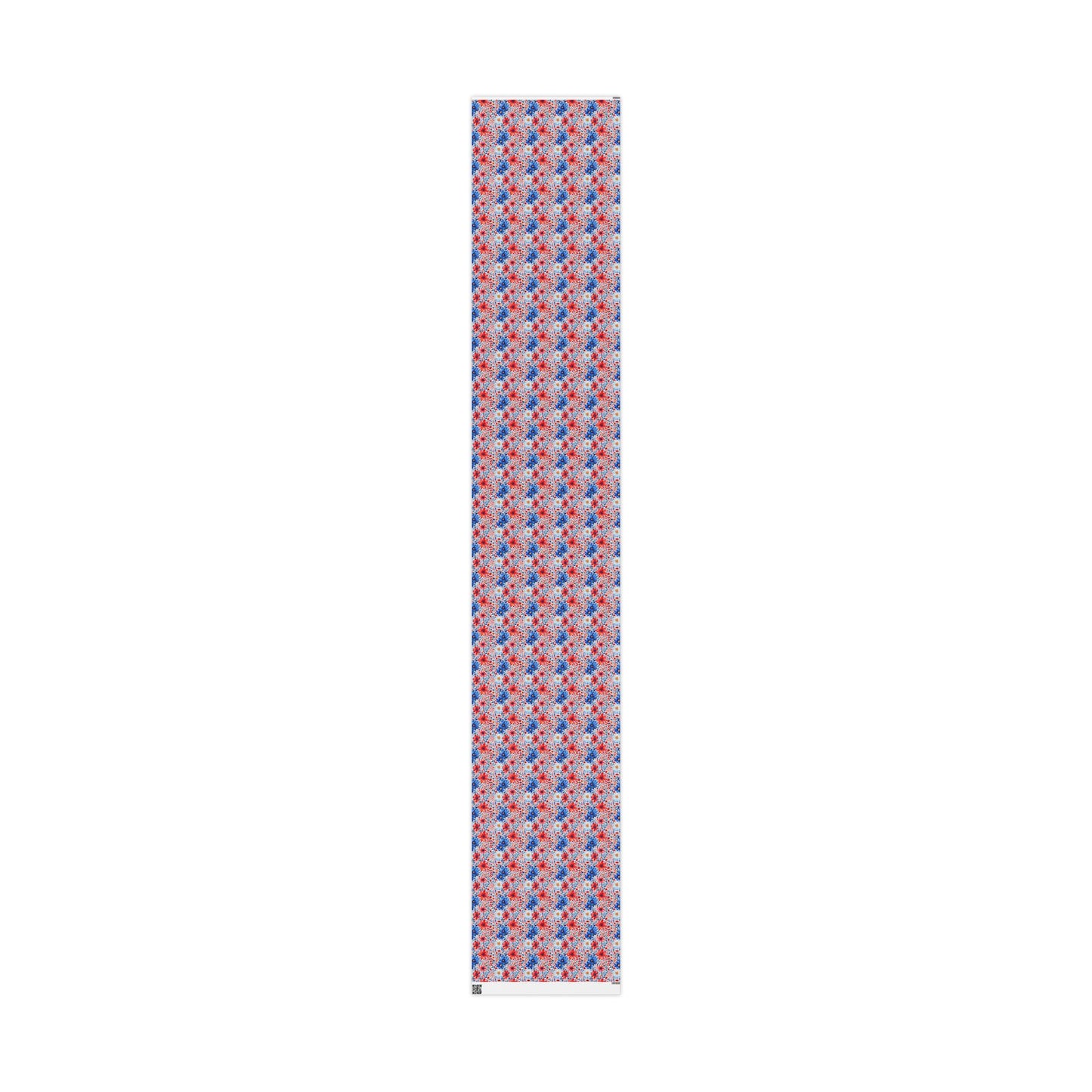Red, White and Blue Floral Wrapping Paper