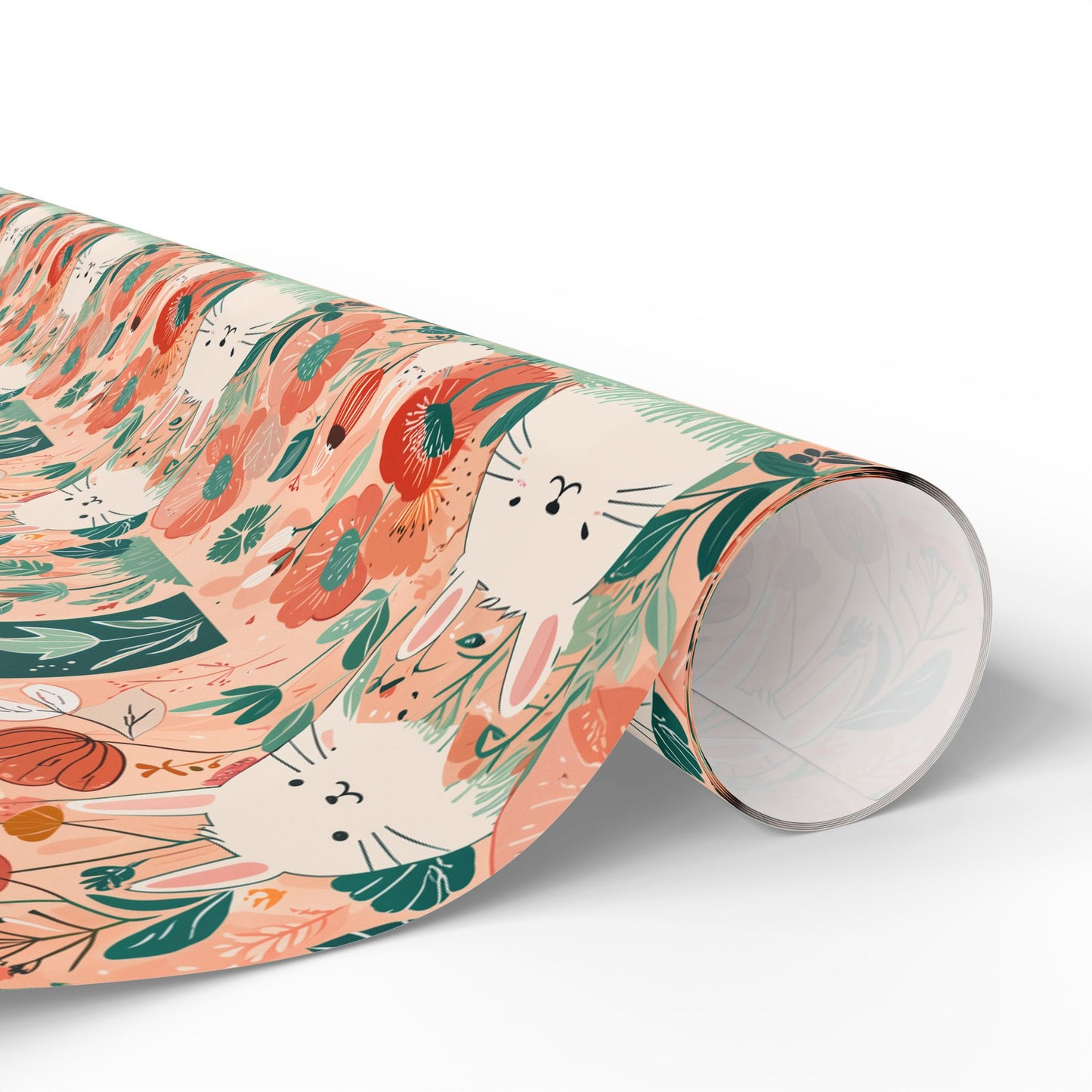 Bunny and Floral Wrapping Paper Roll