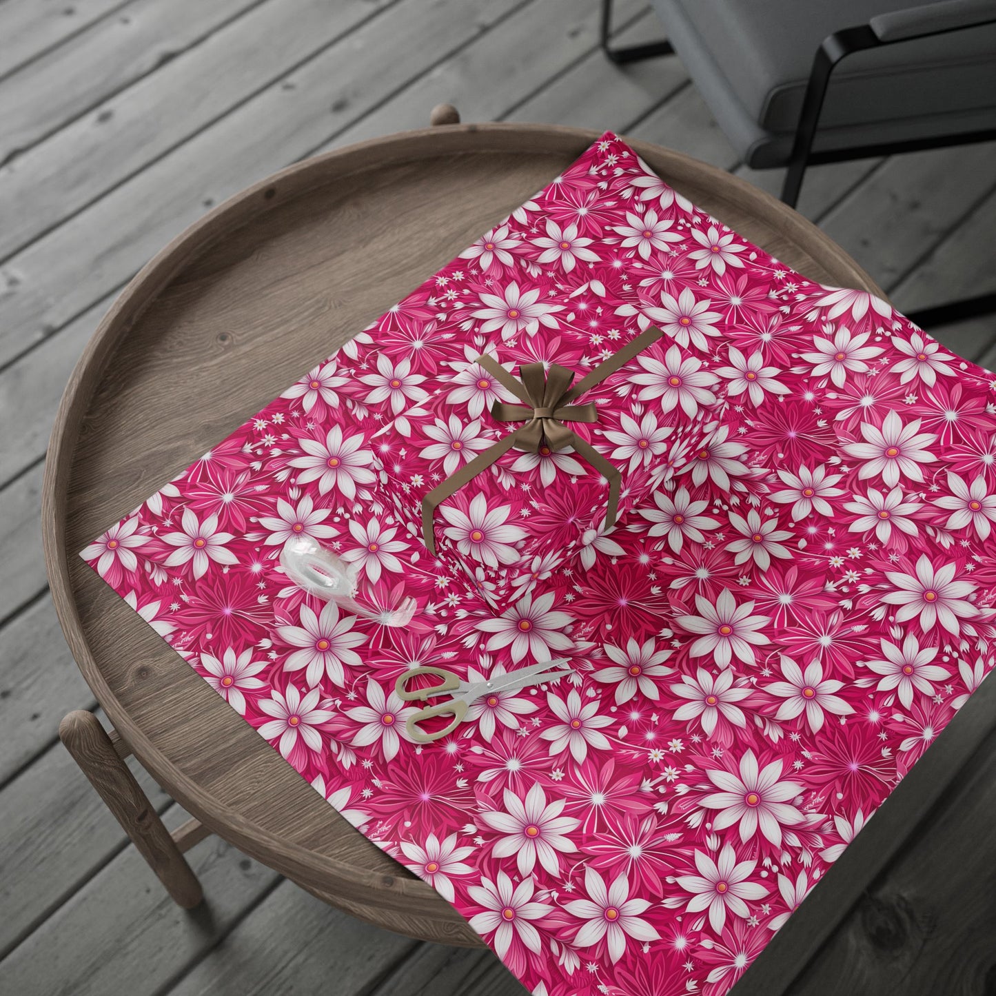 Pink and White Daisies Wrapping Paper