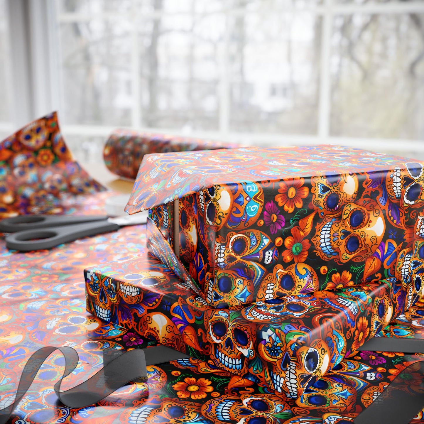 Colorful Skull Wrapping Paper