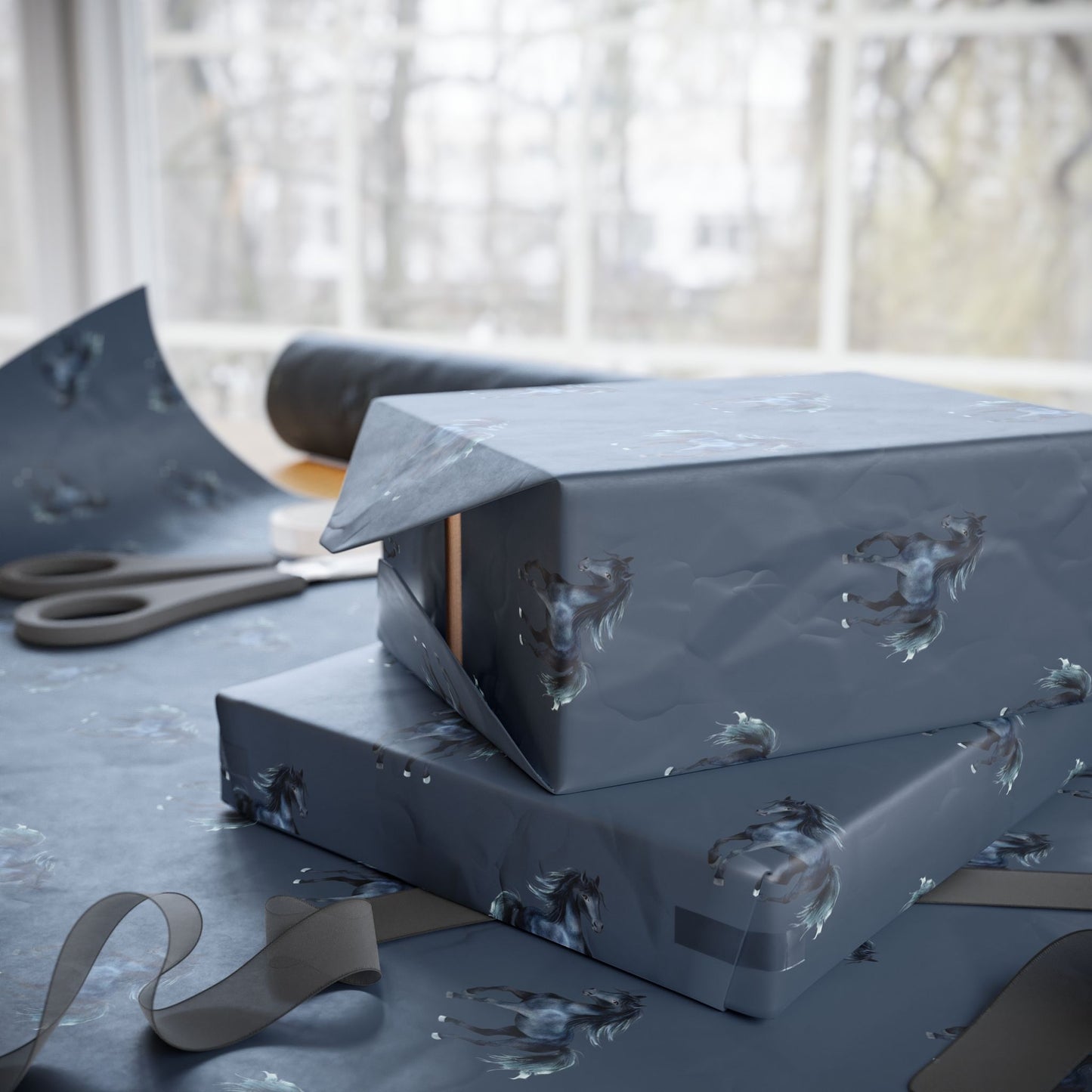 Black Stallion Gift Wrap